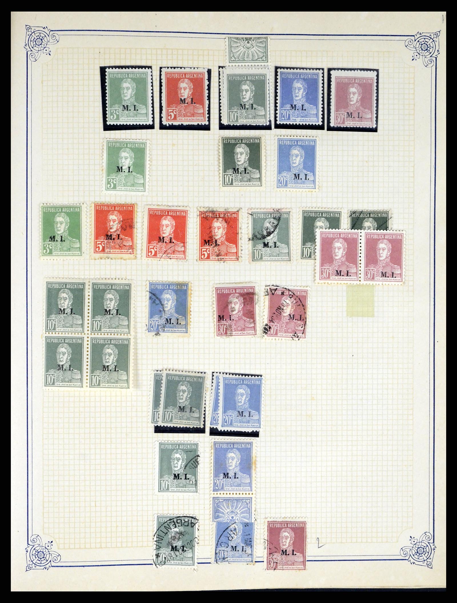 38162 0046 - Postzegelverzameling 38162 Argentinië dienst 1913-1931.