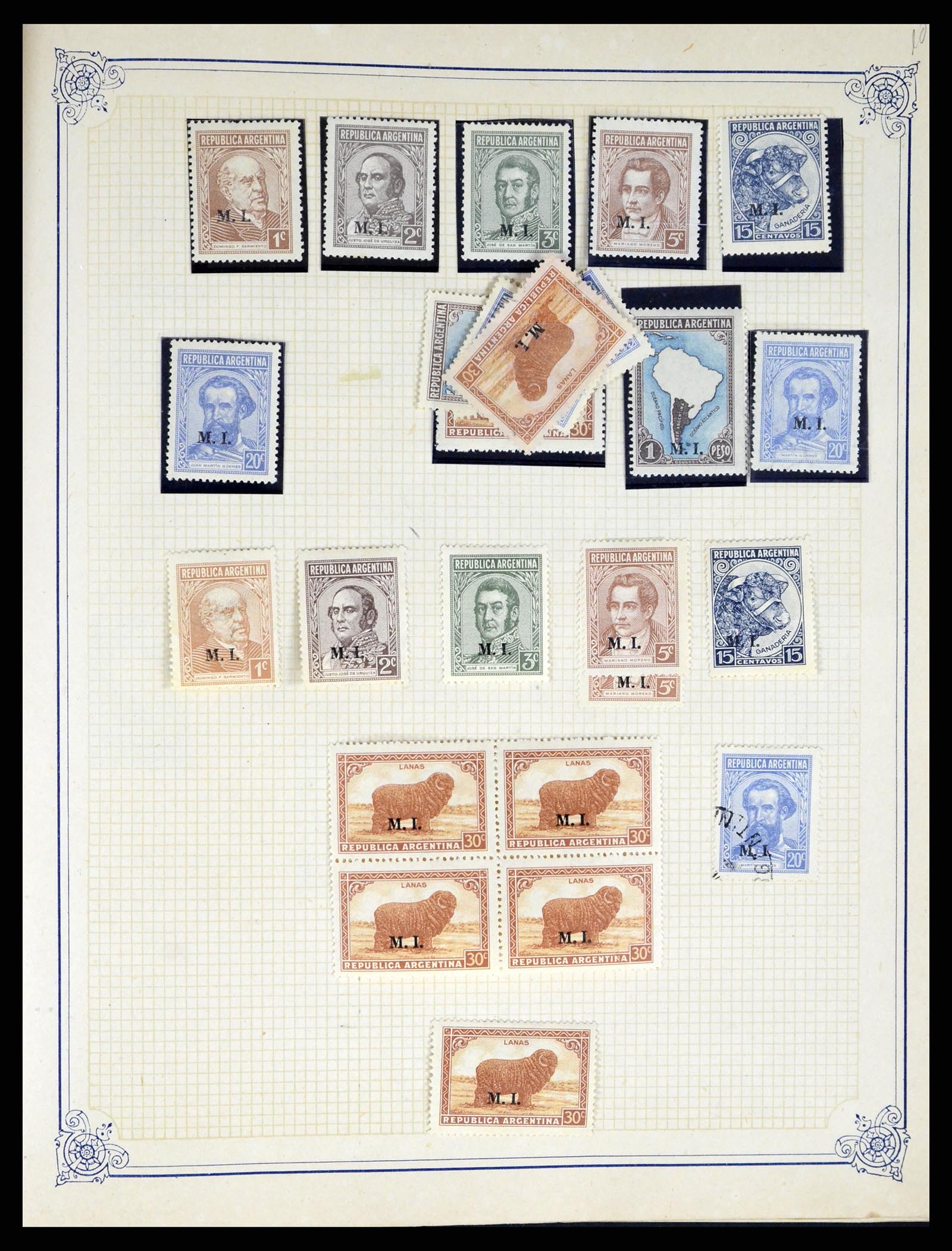 38162 0047 - Postzegelverzameling 38162 Argentinië dienst 1913-1931.