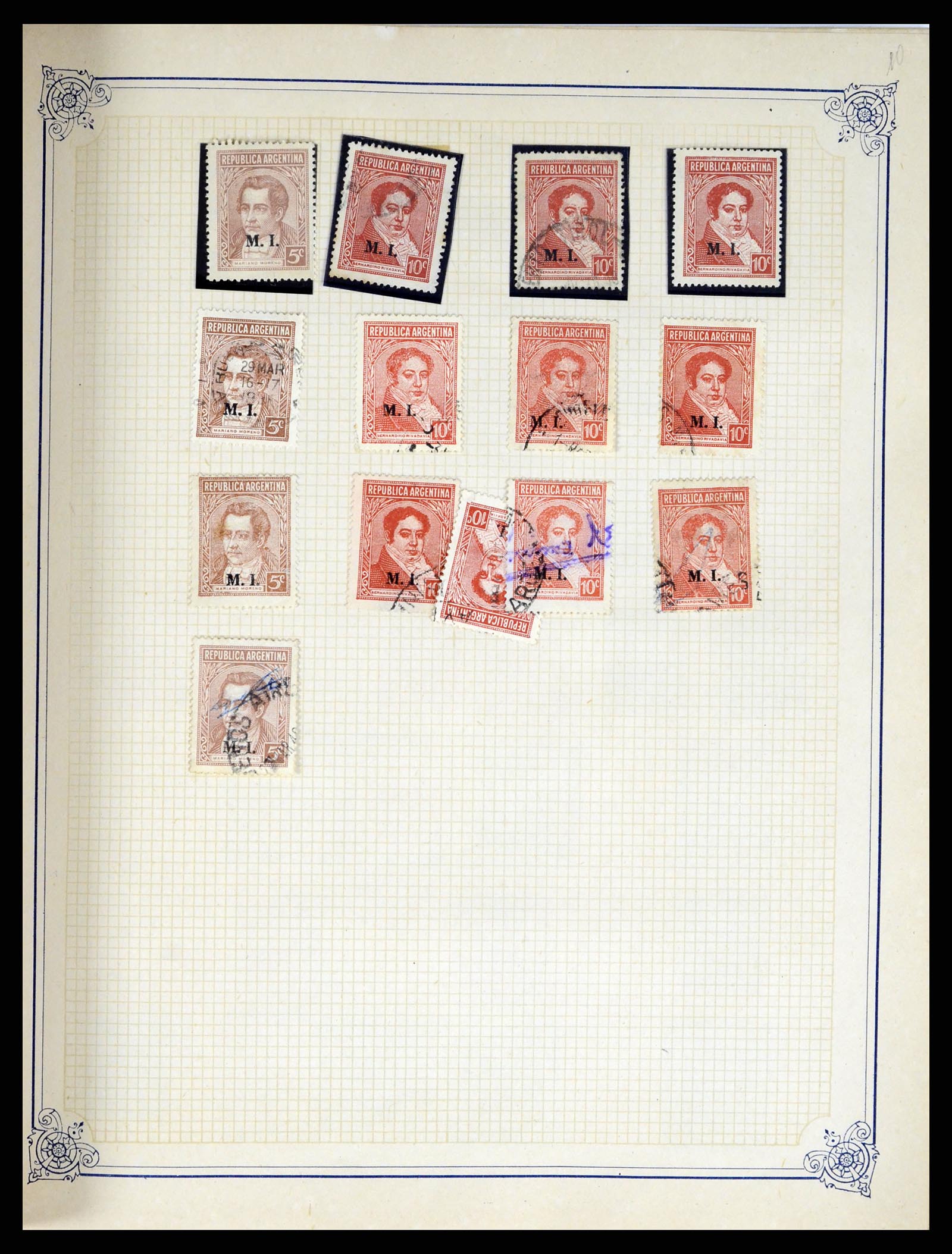 38162 0049 - Postzegelverzameling 38162 Argentinië dienst 1913-1931.