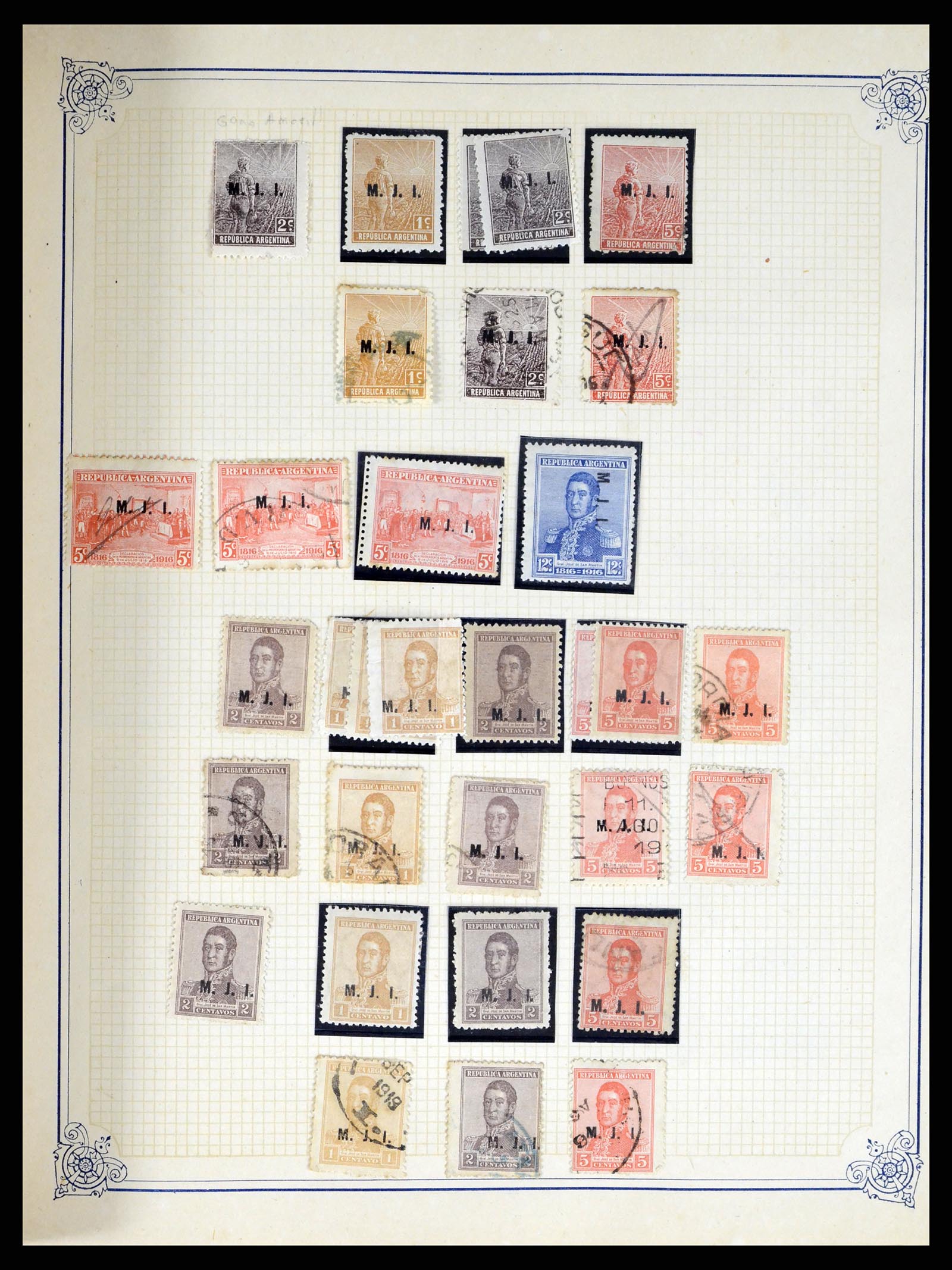 38162 0051 - Postzegelverzameling 38162 Argentinië dienst 1913-1931.
