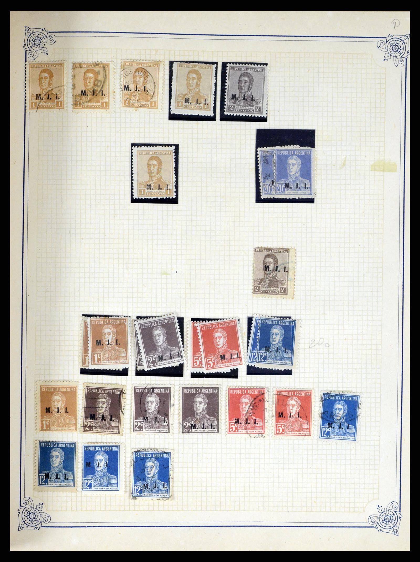 38162 0054 - Postzegelverzameling 38162 Argentinië dienst 1913-1931.