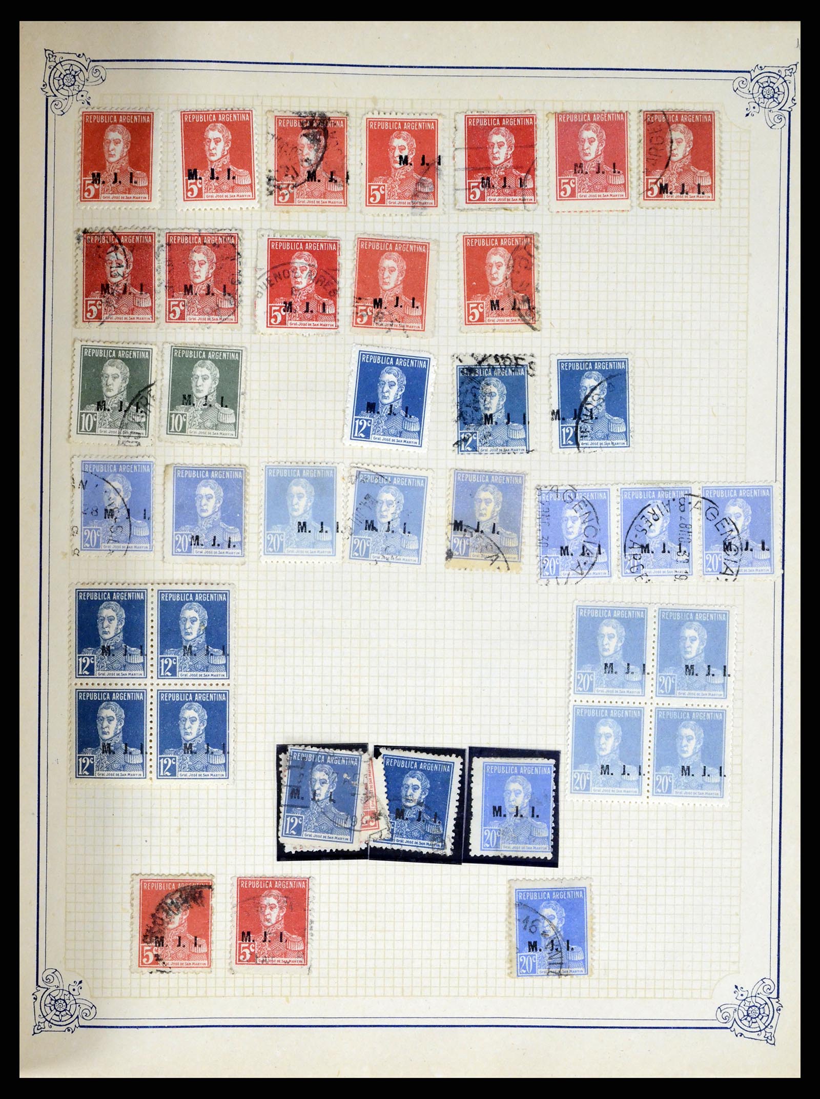 38162 0056 - Postzegelverzameling 38162 Argentinië dienst 1913-1931.