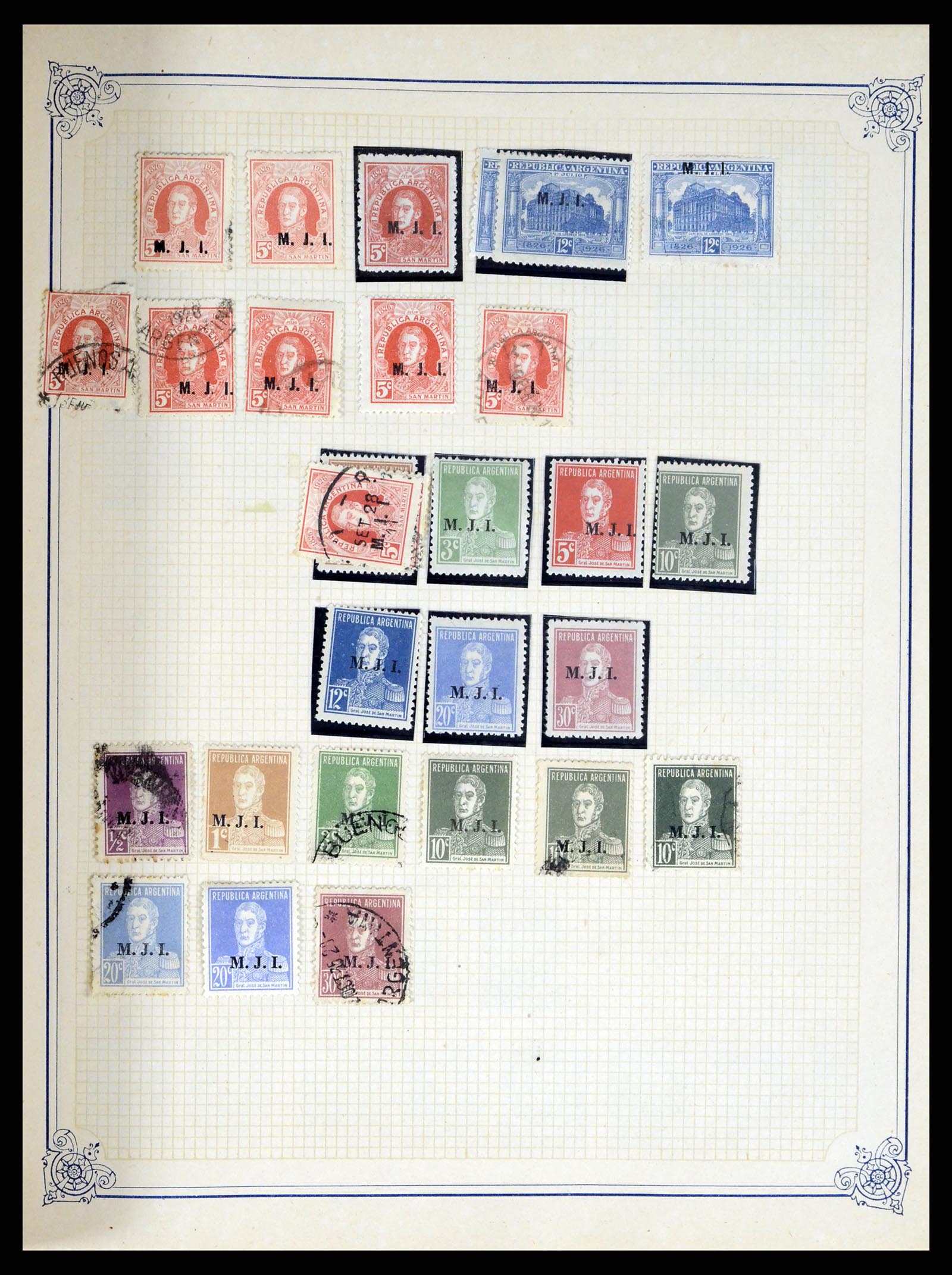 38162 0057 - Postzegelverzameling 38162 Argentinië dienst 1913-1931.