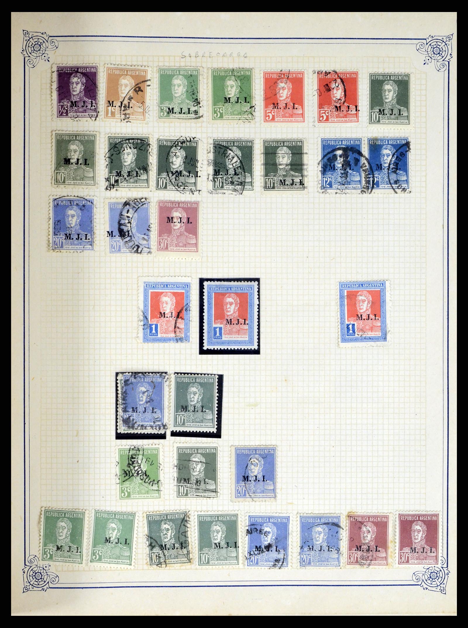 38162 0058 - Postzegelverzameling 38162 Argentinië dienst 1913-1931.