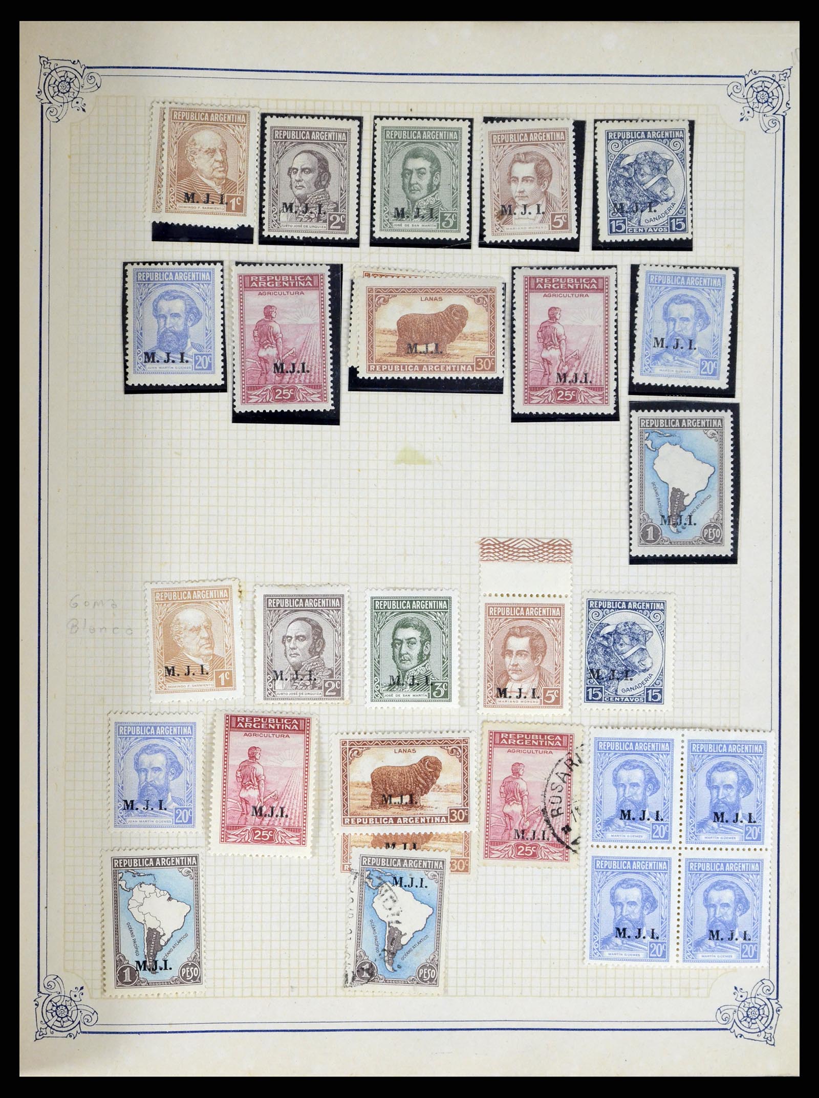 38162 0059 - Postzegelverzameling 38162 Argentinië dienst 1913-1931.