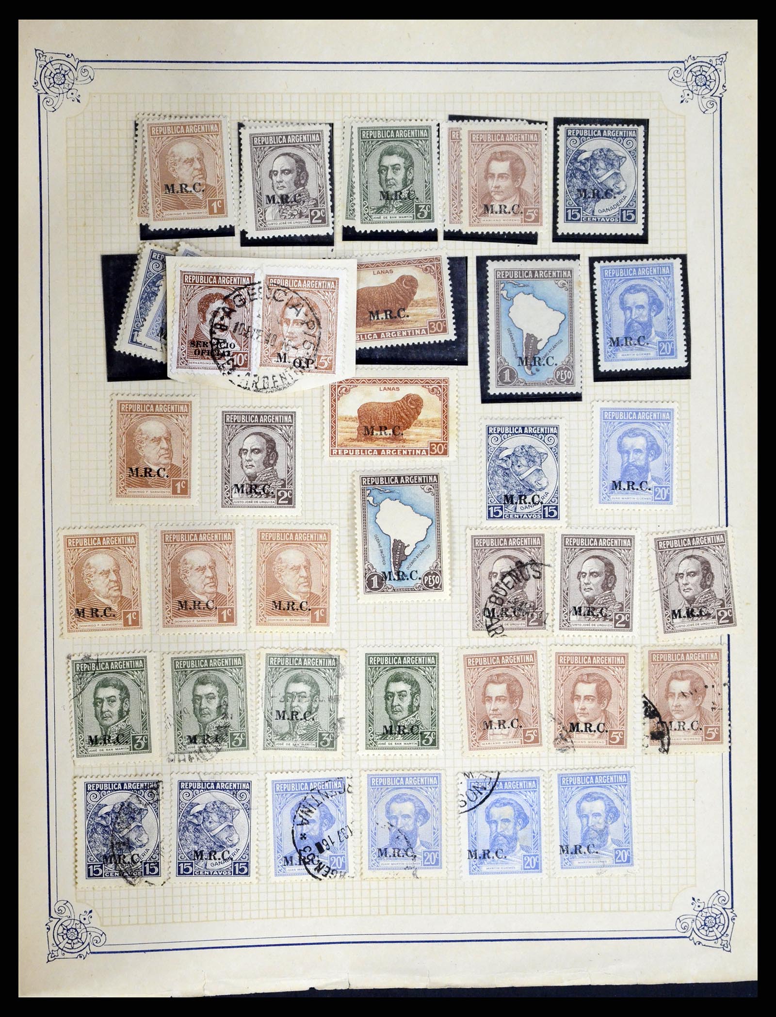 38162 0081 - Postzegelverzameling 38162 Argentinië dienst 1913-1931.
