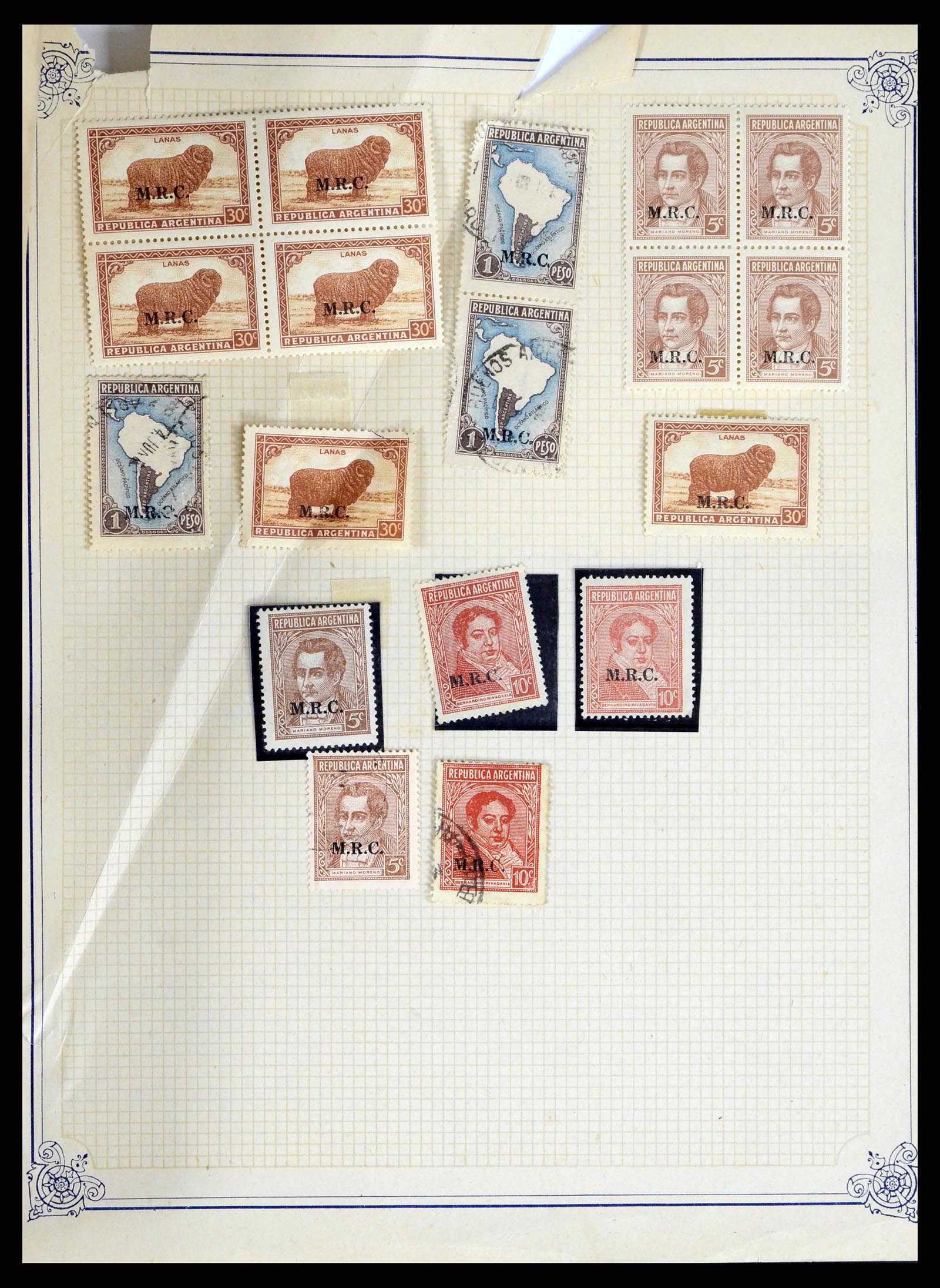 38162 0082 - Postzegelverzameling 38162 Argentinië dienst 1913-1931.