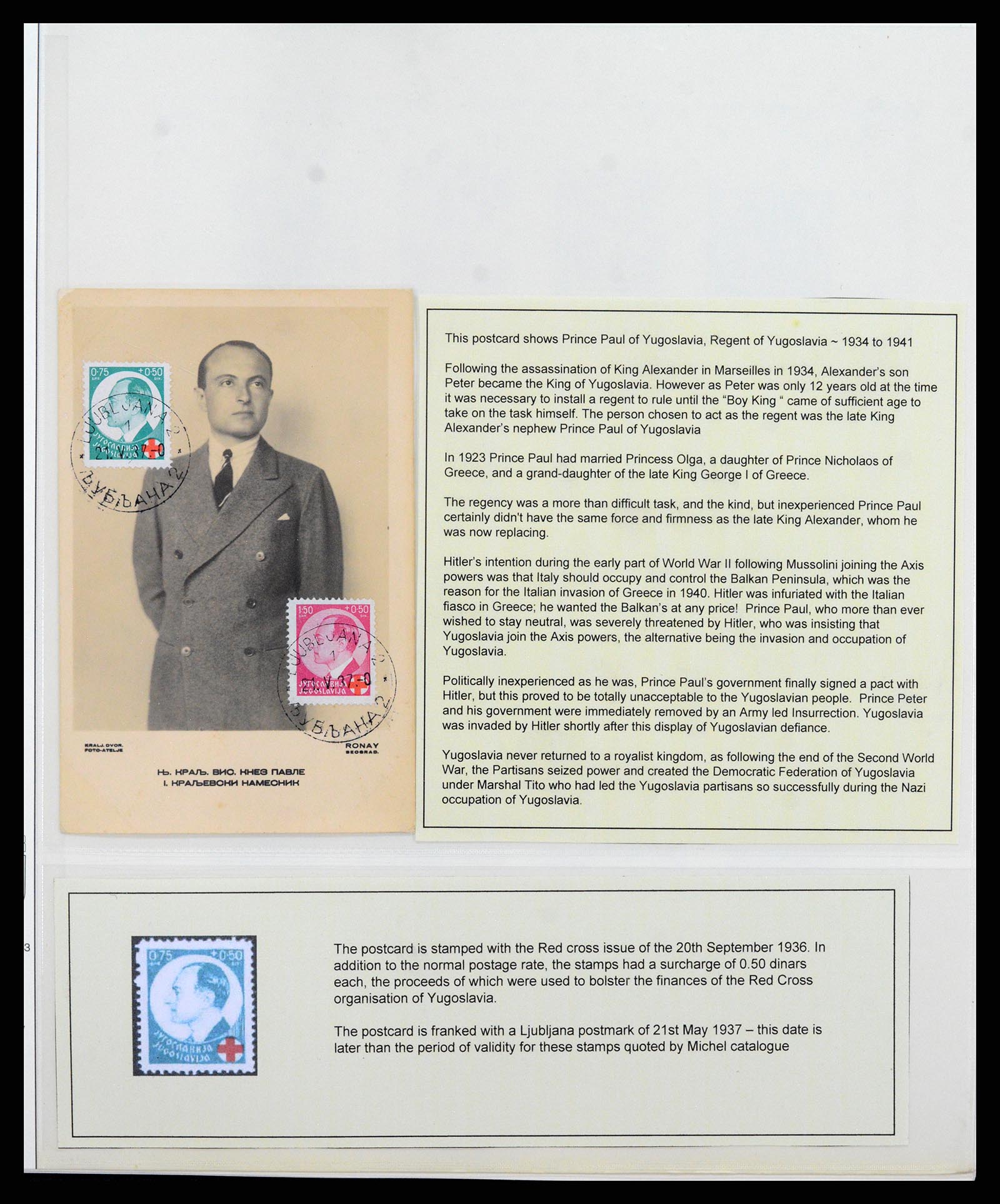 38164 0020 - Postzegelverzameling 38164 Joegoslavië 1918-1943.