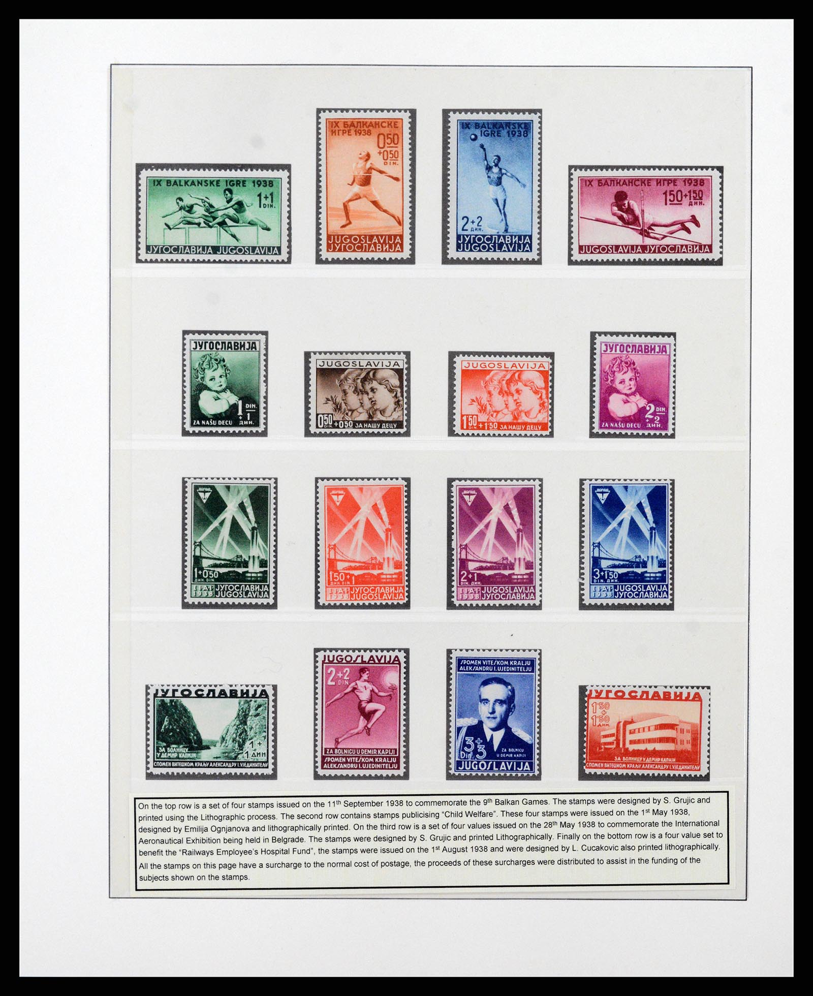 38164 0023 - Postzegelverzameling 38164 Joegoslavië 1918-1943.