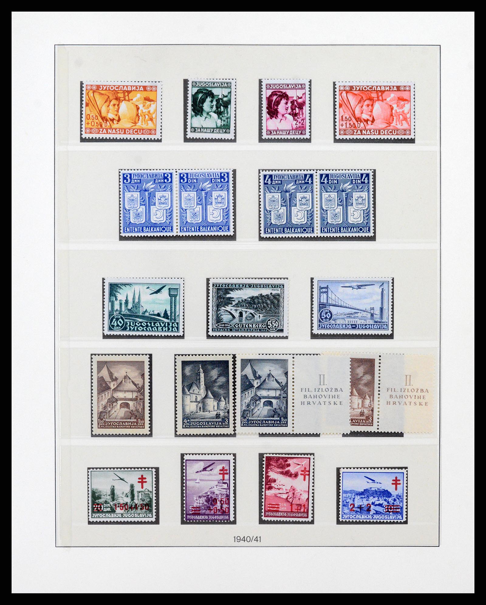 38164 0027 - Postzegelverzameling 38164 Joegoslavië 1918-1943.