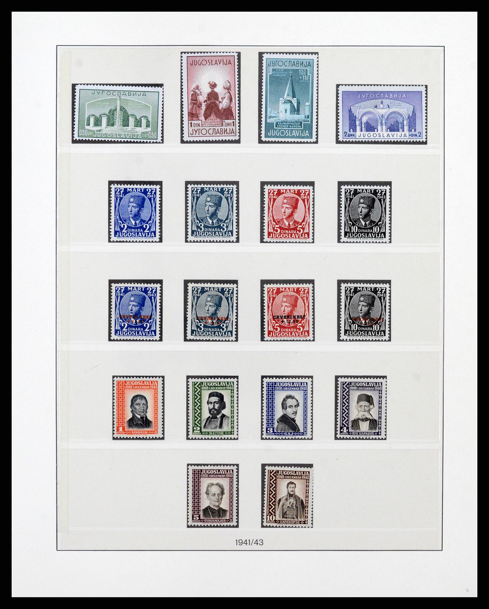 38164 0028 - Postzegelverzameling 38164 Joegoslavië 1918-1943.