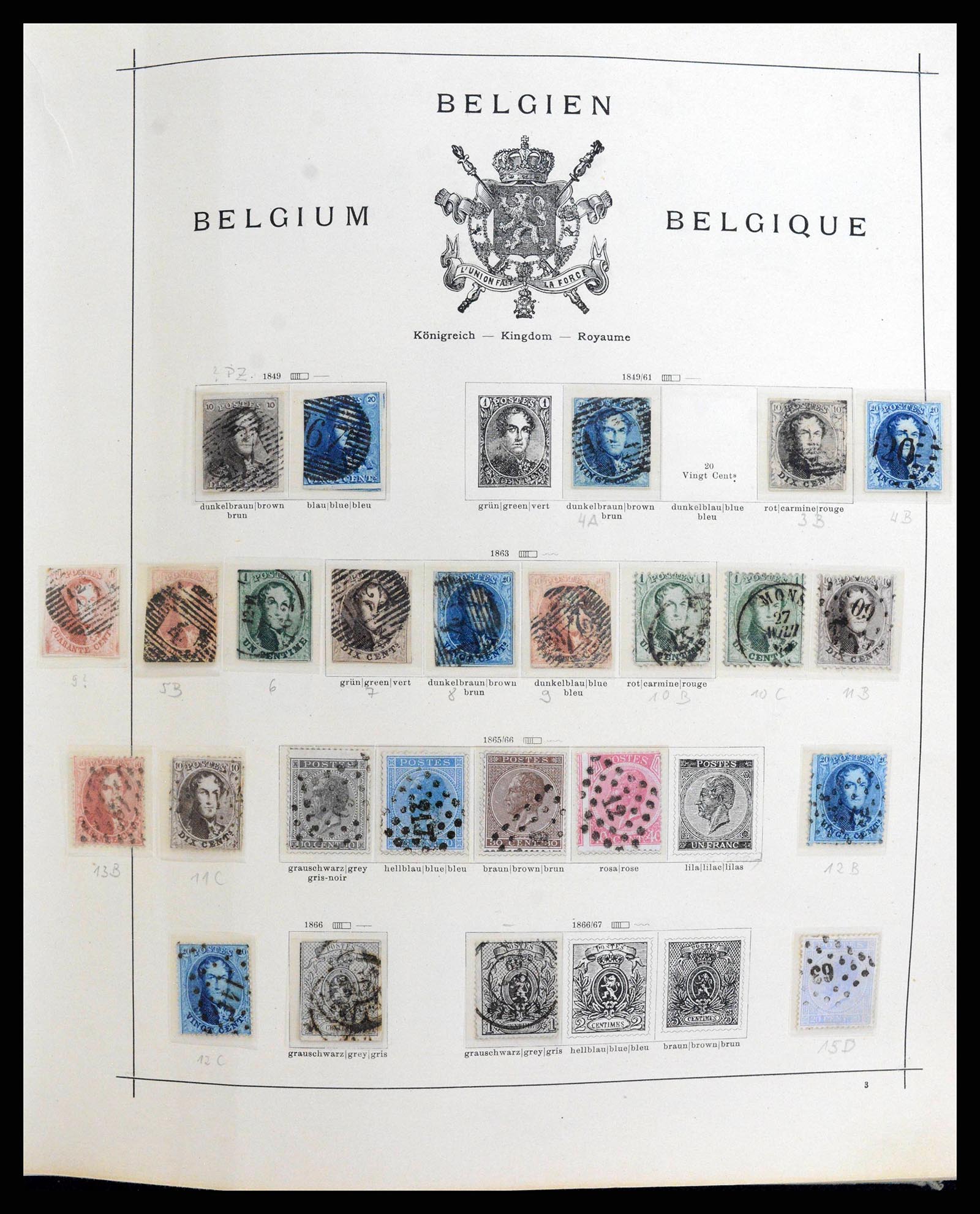 38167 0001 - Stamp collection 38167 Belgium 1849-1967.