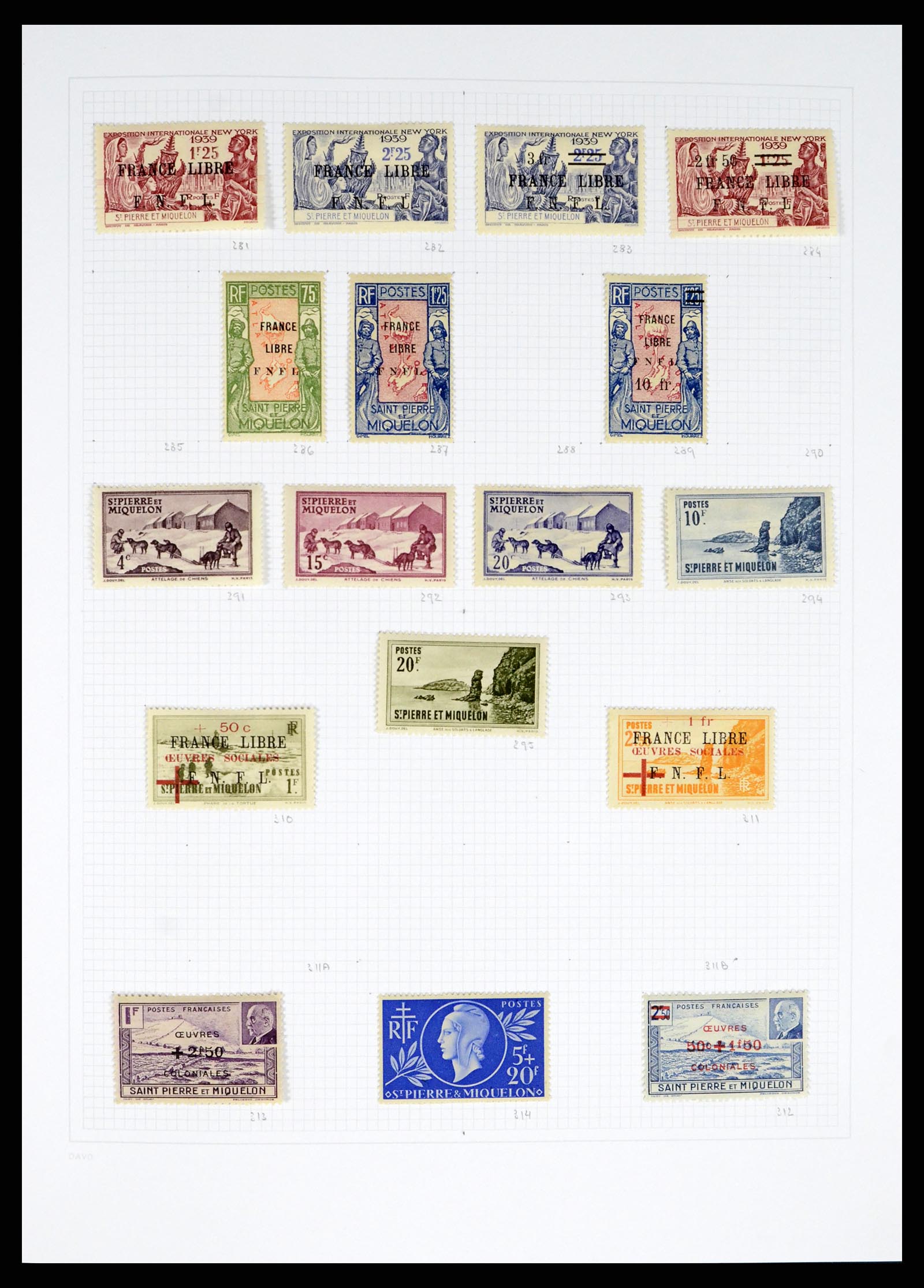 38169 0012 - Postzegelverzameling 38169 St. Pierre et Miquelon 1885-2013.