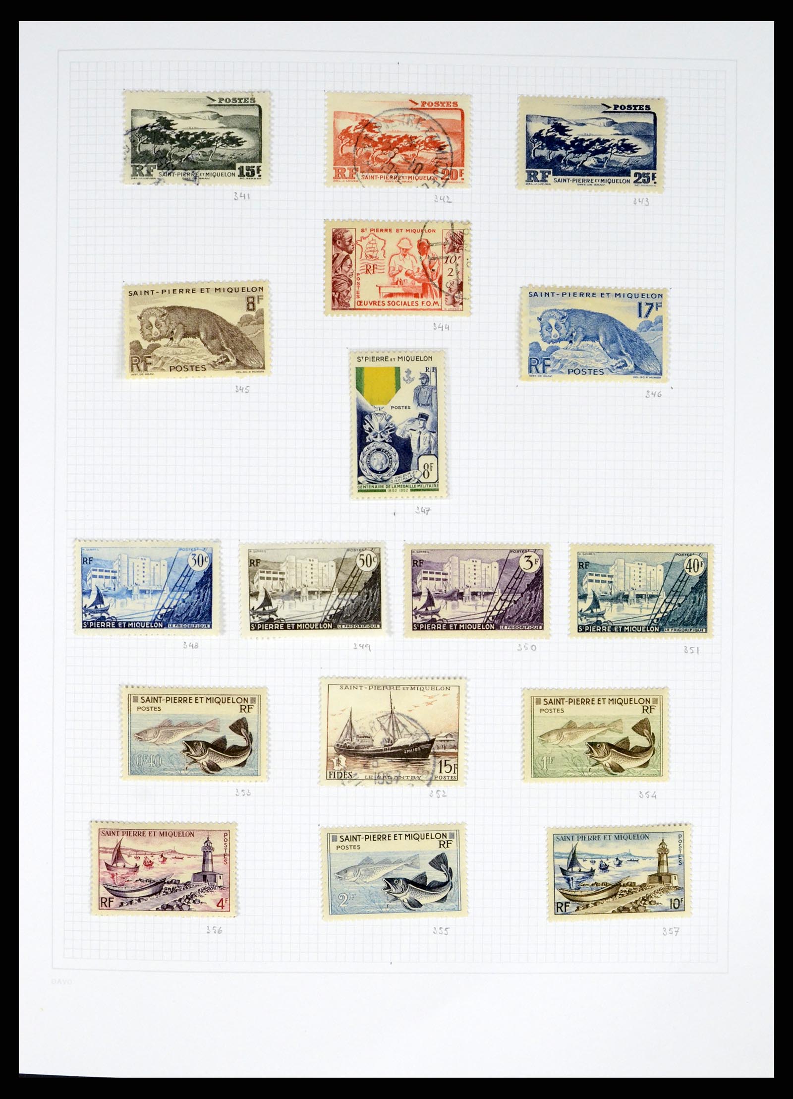 38169 0015 - Postzegelverzameling 38169 St. Pierre et Miquelon 1885-2013.