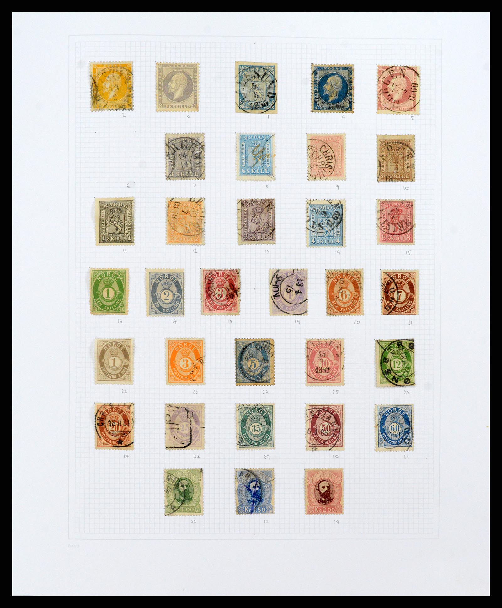 38171 0001 - Postzegelverzameling 38171 Noorwegen 1856-2015.