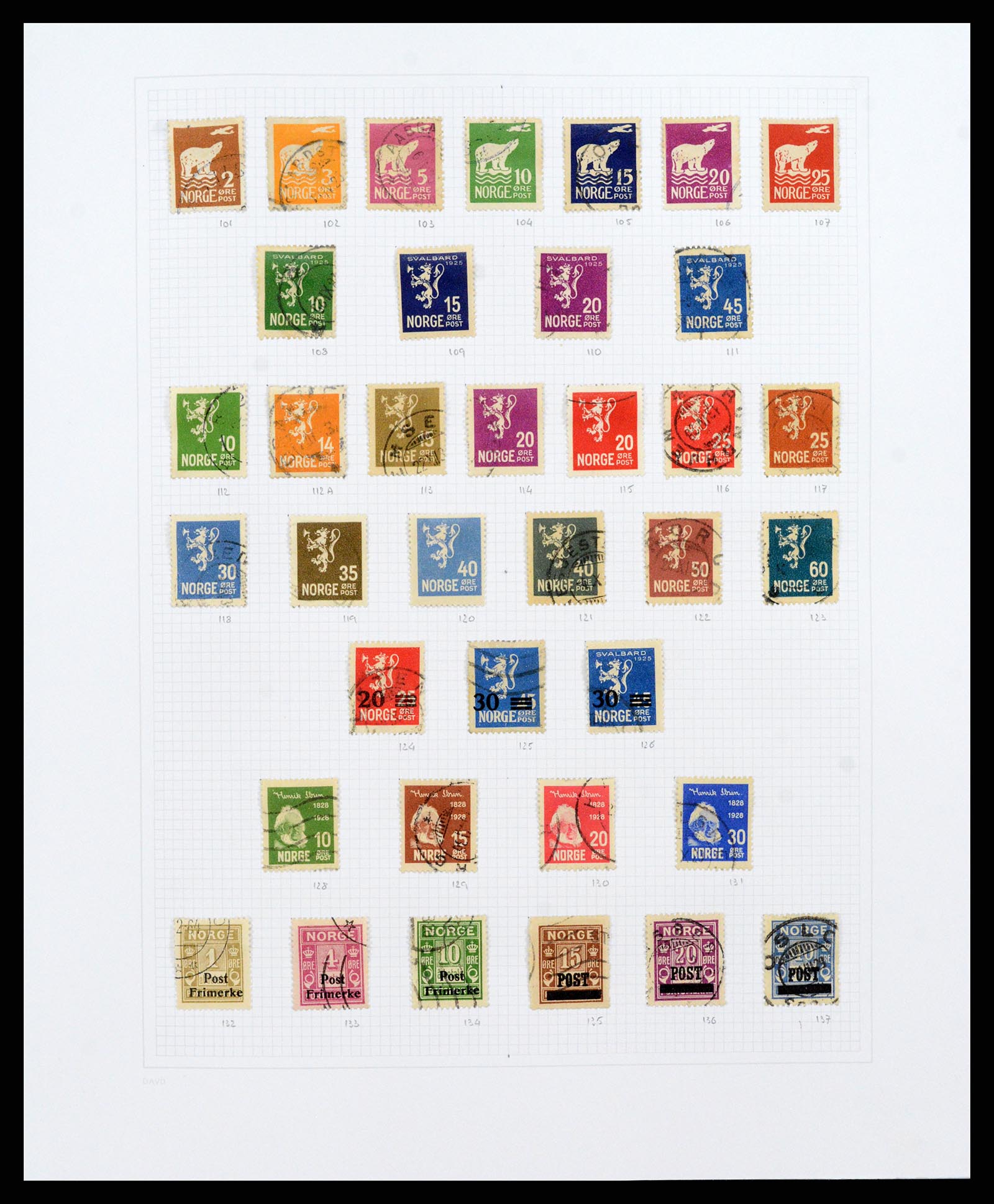 38171 0004 - Postzegelverzameling 38171 Noorwegen 1856-2015.