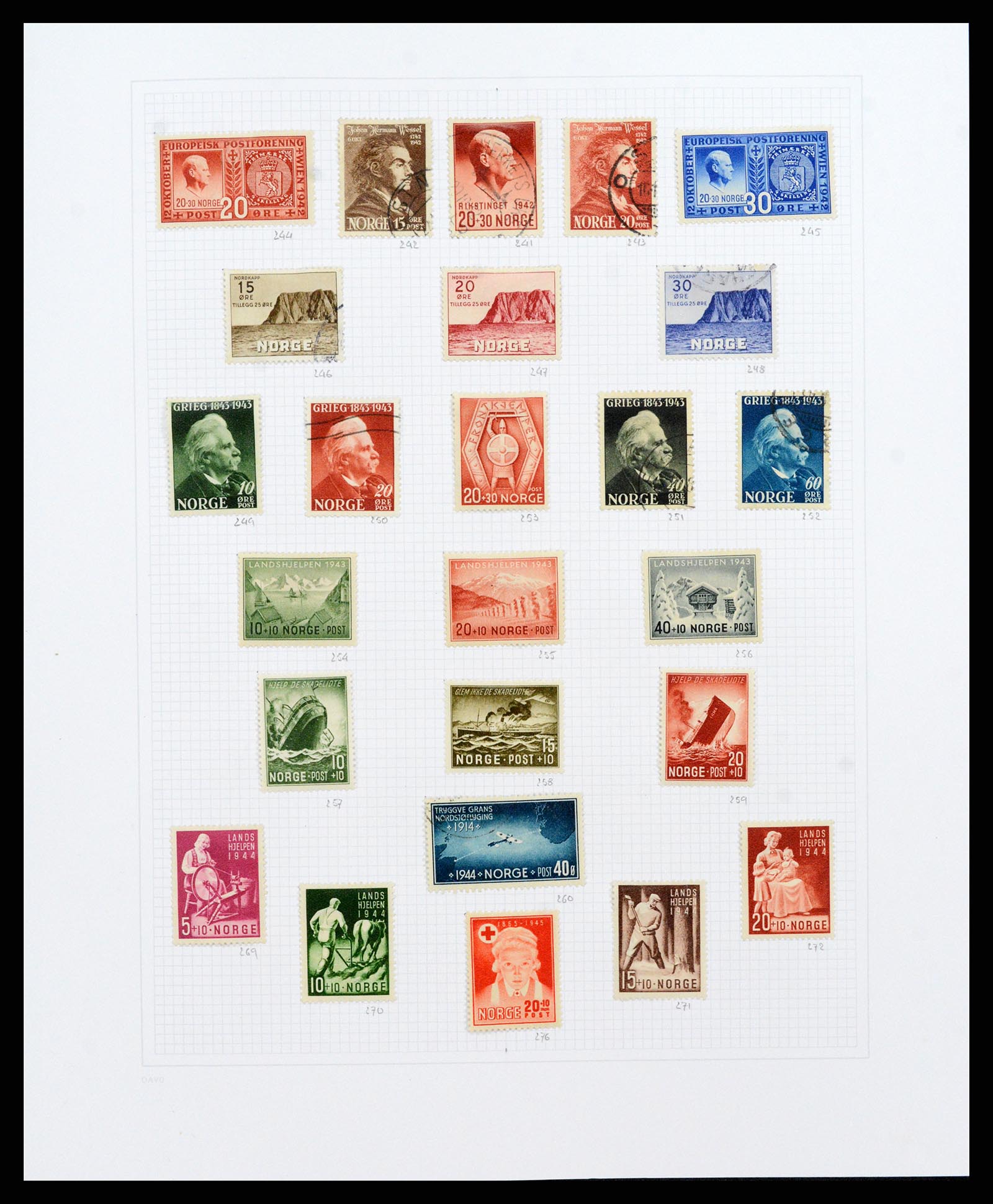 38171 0009 - Postzegelverzameling 38171 Noorwegen 1856-2015.