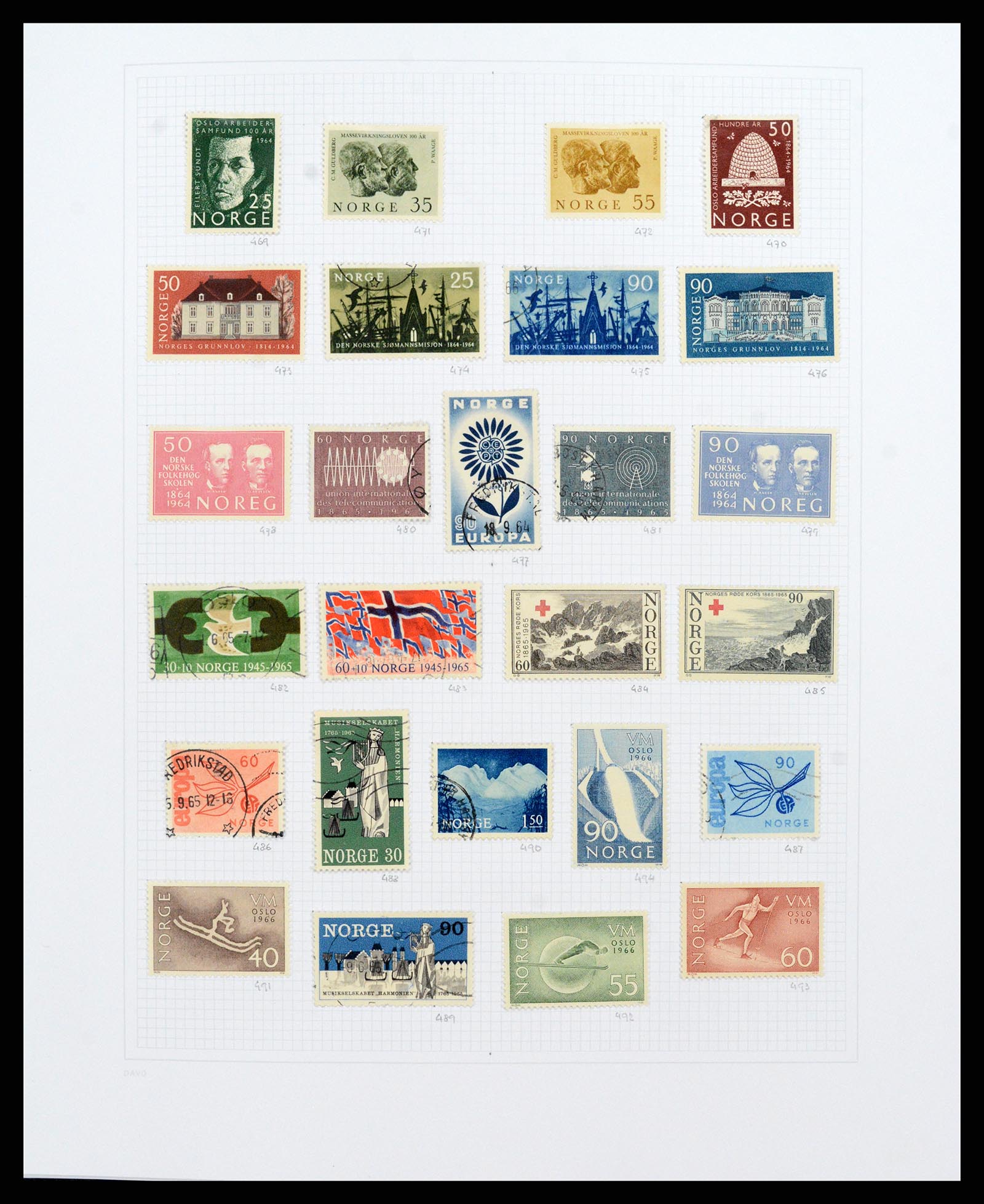 38171 0018 - Postzegelverzameling 38171 Noorwegen 1856-2015.