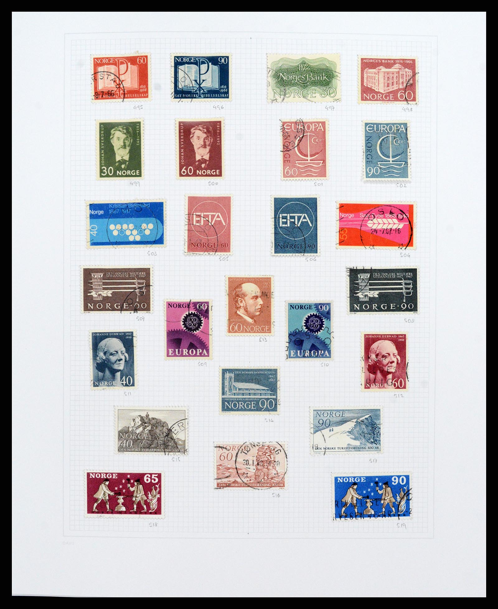 38171 0019 - Postzegelverzameling 38171 Noorwegen 1856-2015.