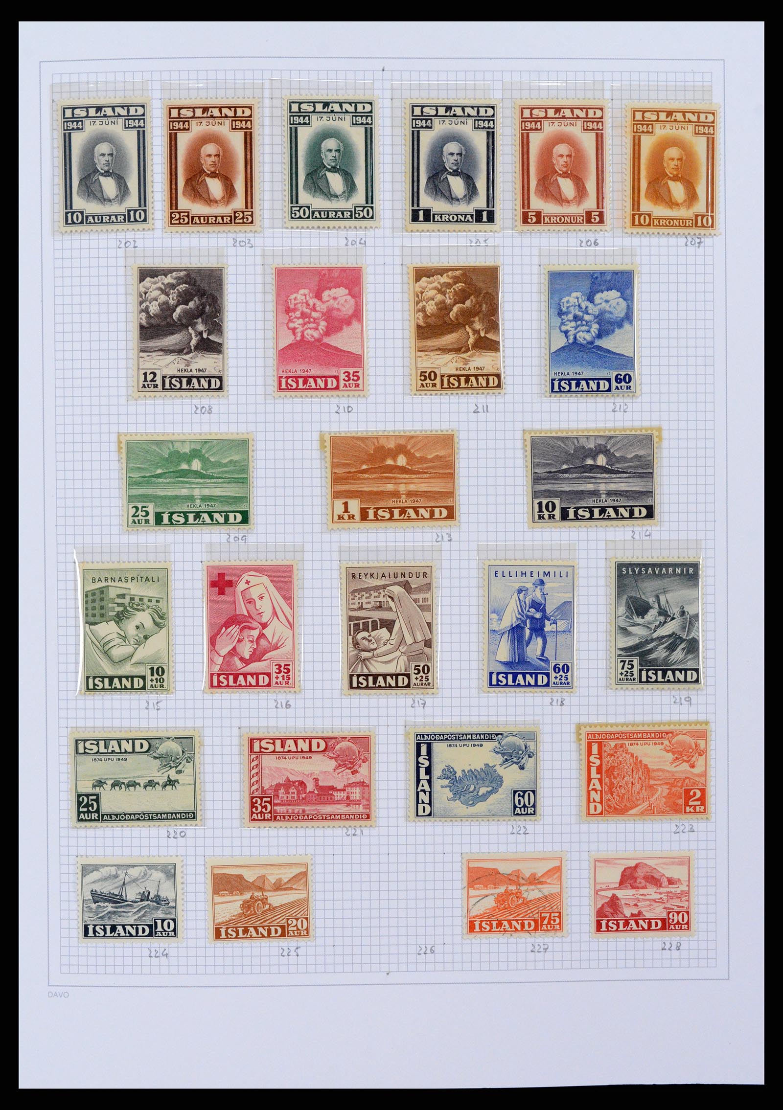 38172 0007 - Postzegelverzameling 38172 IJsland 1876-2013.