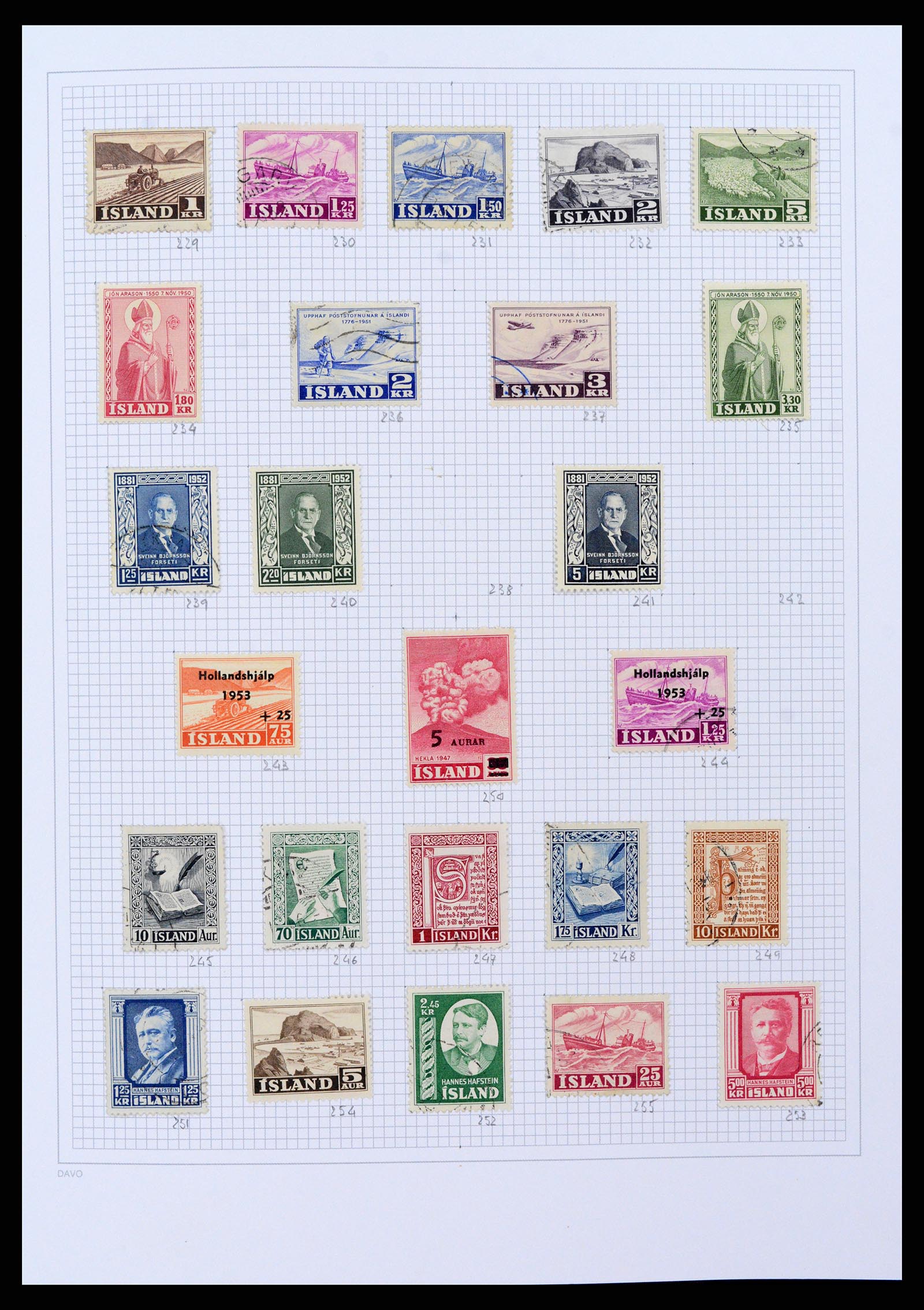 38172 0008 - Postzegelverzameling 38172 IJsland 1876-2013.