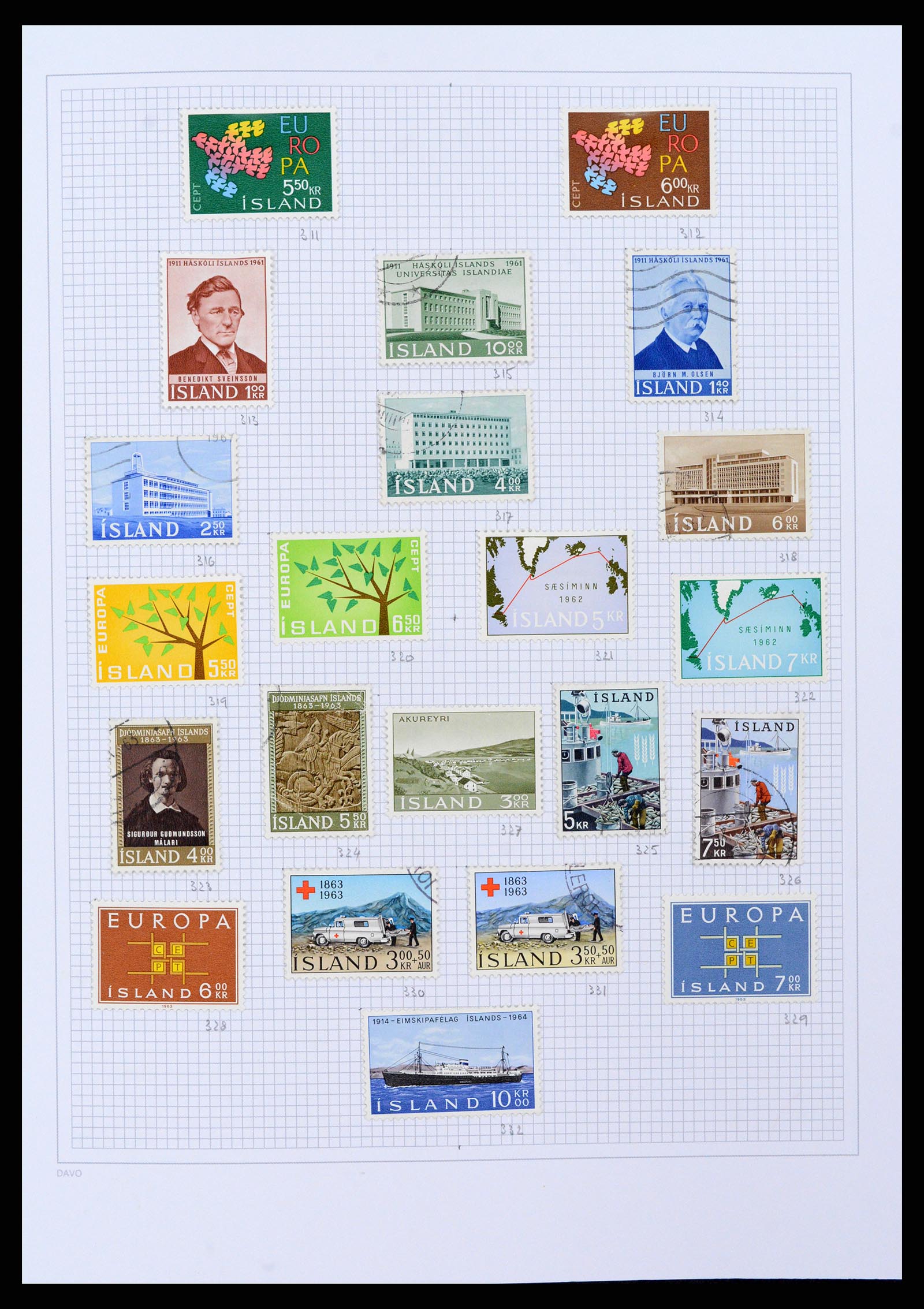 38172 0011 - Stamp collection 38172 Iceland 1876-2013.