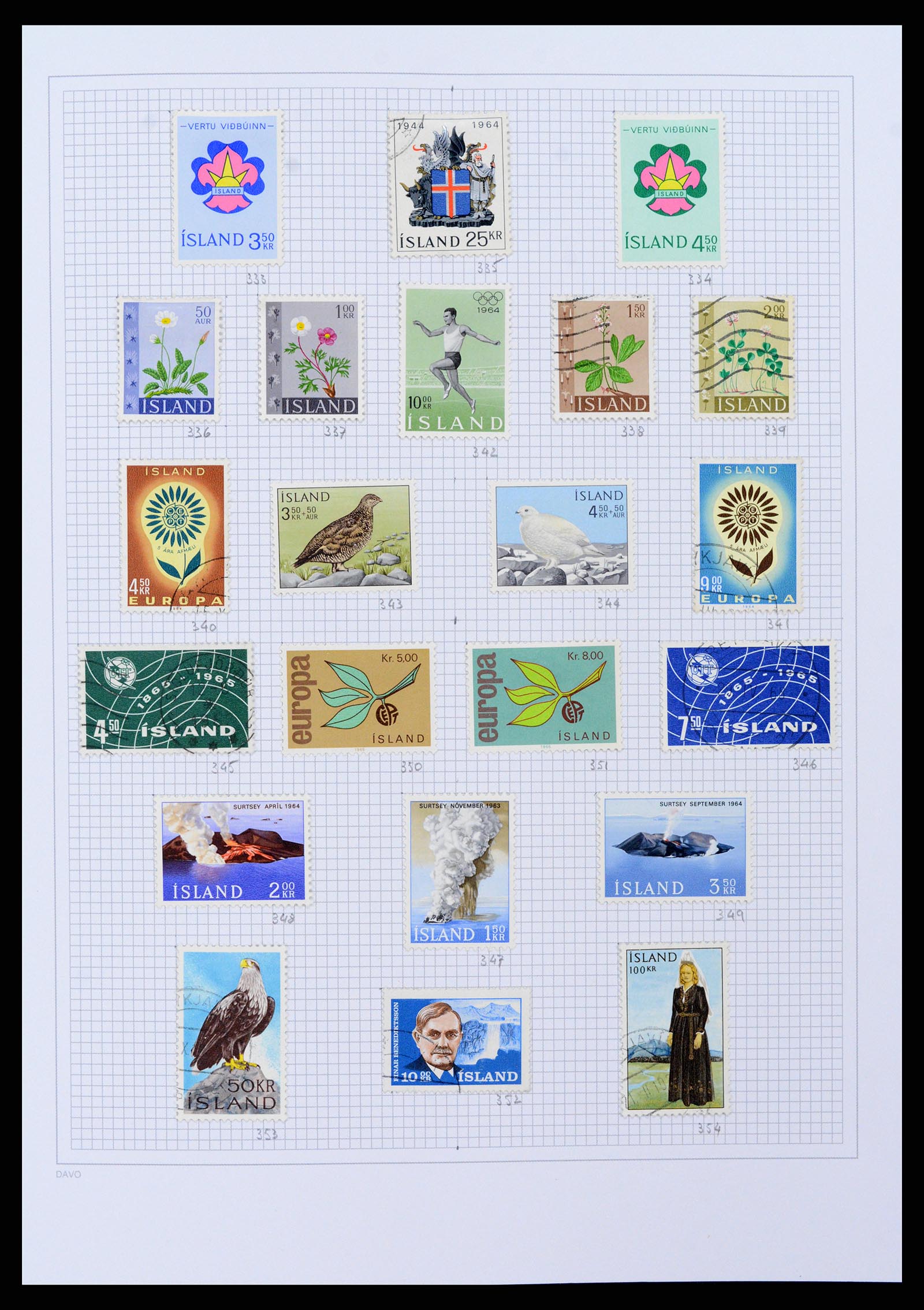 38172 0012 - Stamp collection 38172 Iceland 1876-2013.