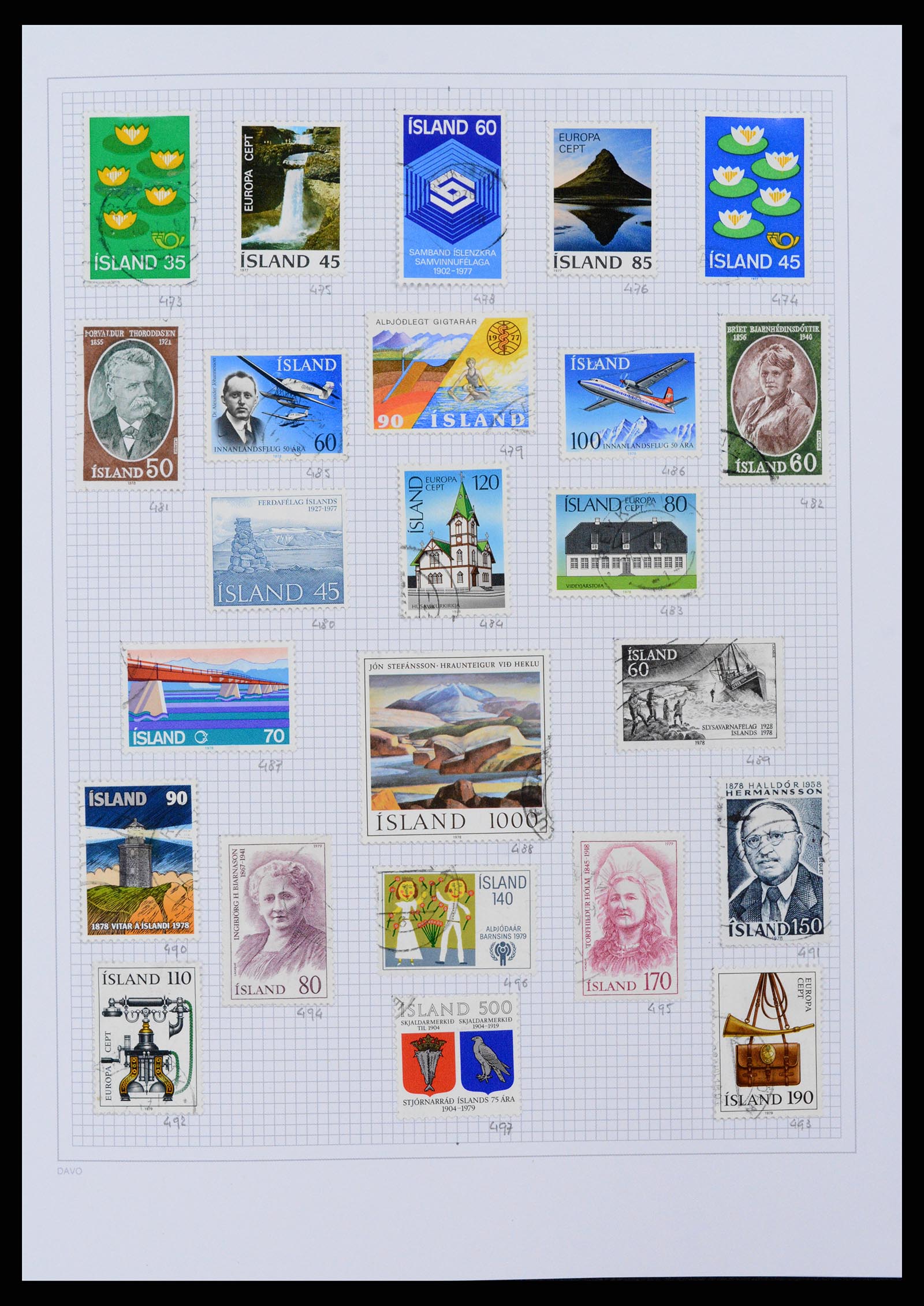 38172 0018 - Postzegelverzameling 38172 IJsland 1876-2013.
