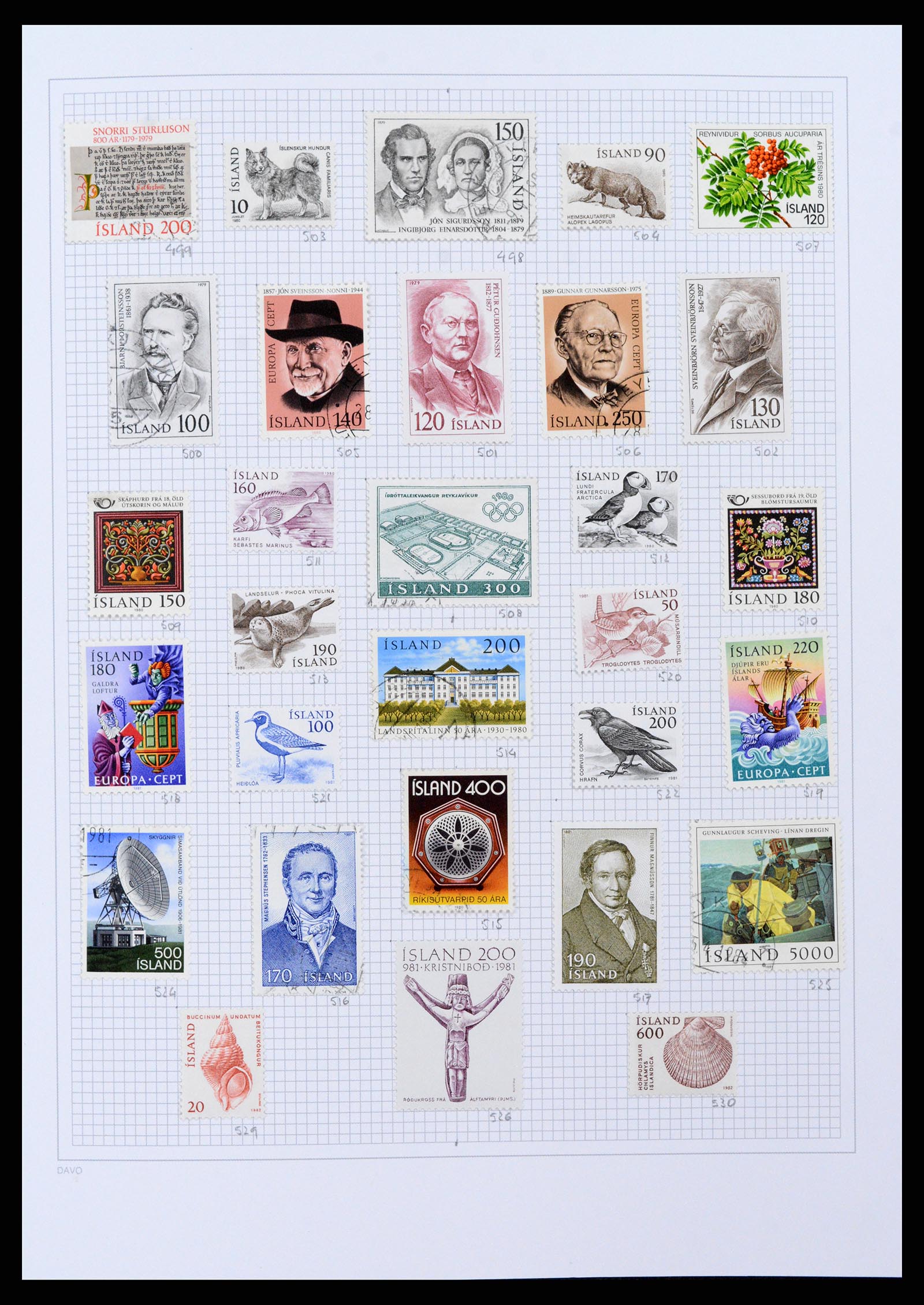 38172 0019 - Postzegelverzameling 38172 IJsland 1876-2013.