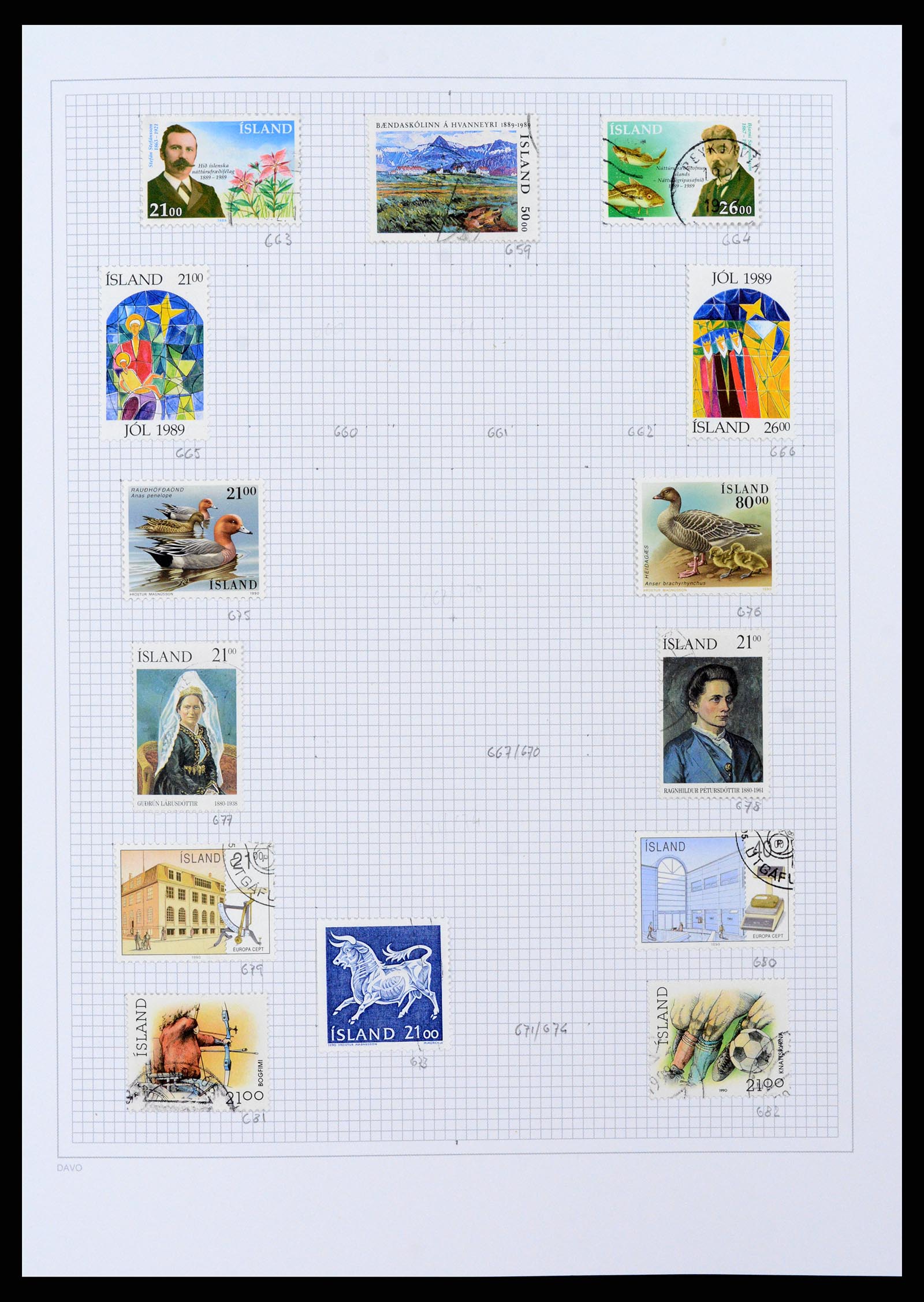 38172 0025 - Postzegelverzameling 38172 IJsland 1876-2013.