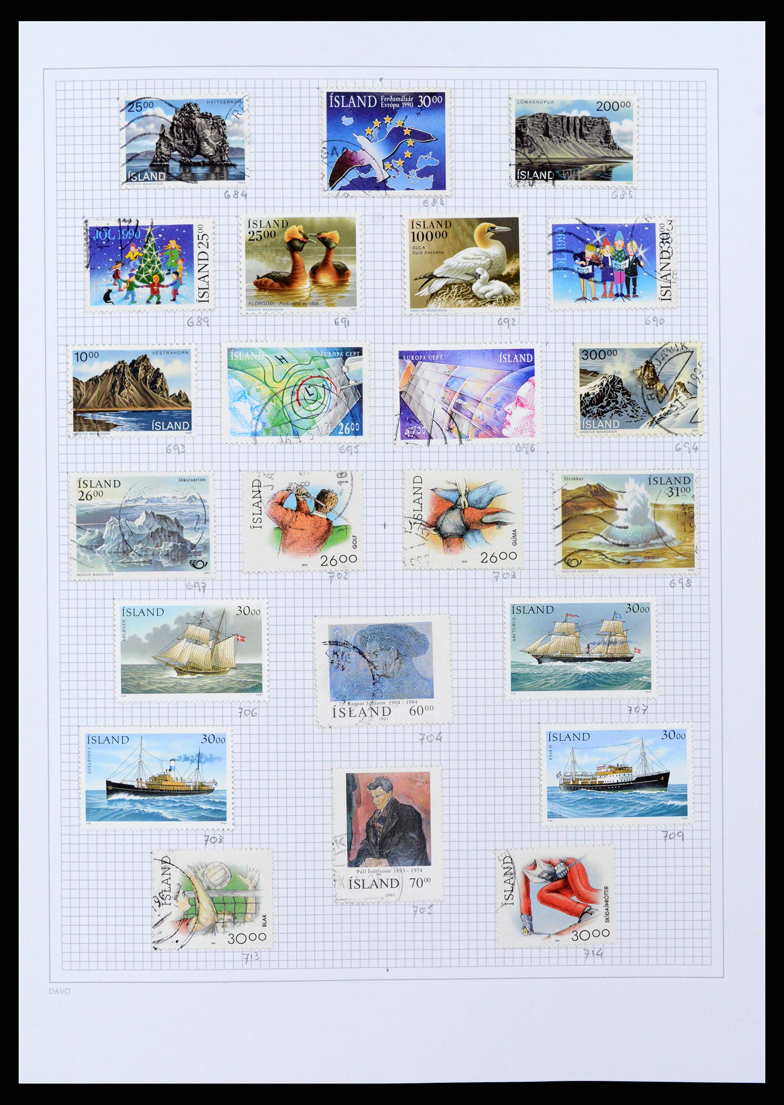 38172 0026 - Postzegelverzameling 38172 IJsland 1876-2013.