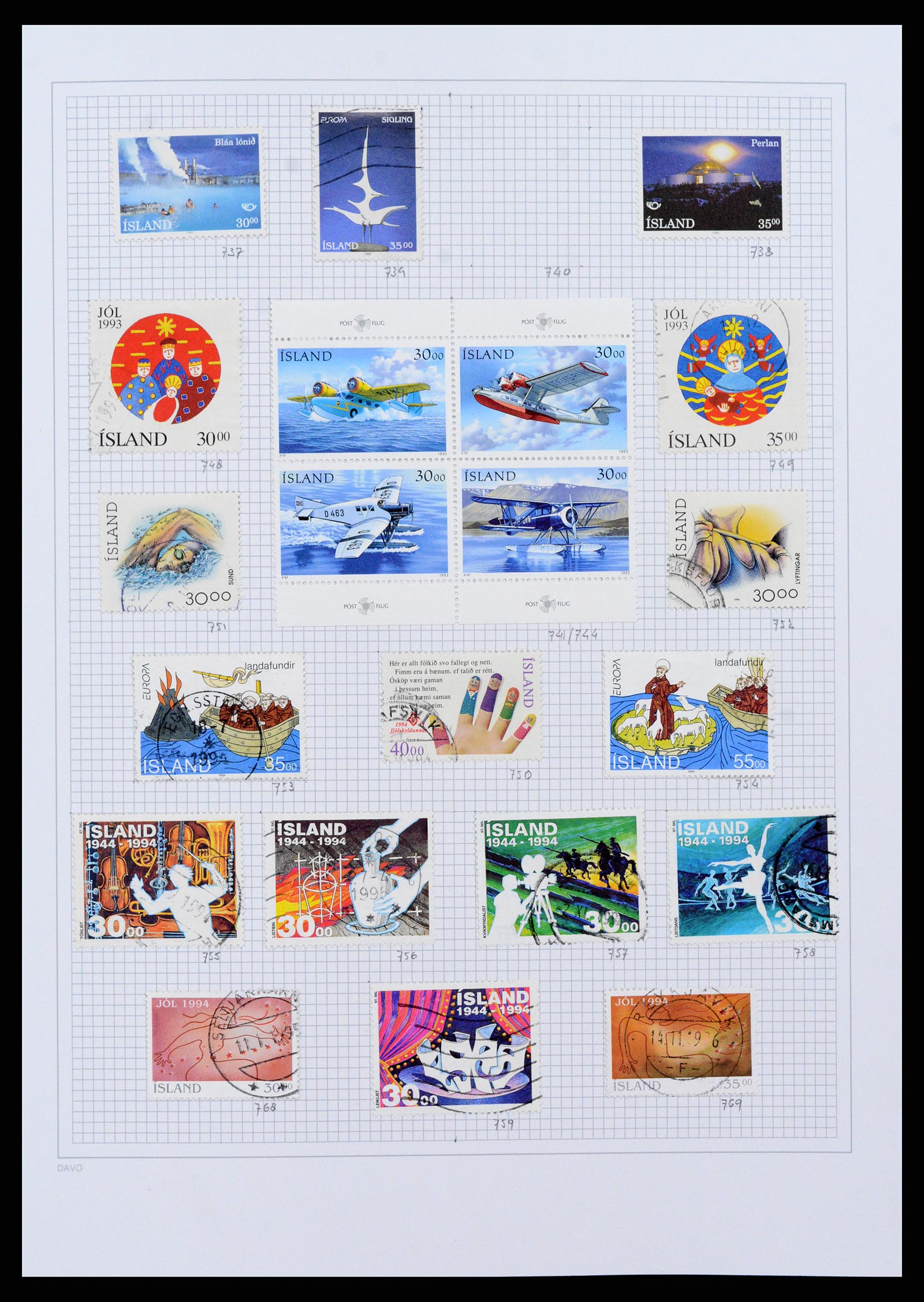 38172 0028 - Postzegelverzameling 38172 IJsland 1876-2013.