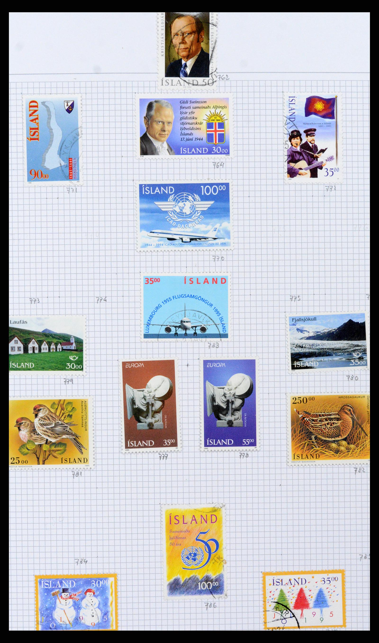 38172 0029 - Postzegelverzameling 38172 IJsland 1876-2013.