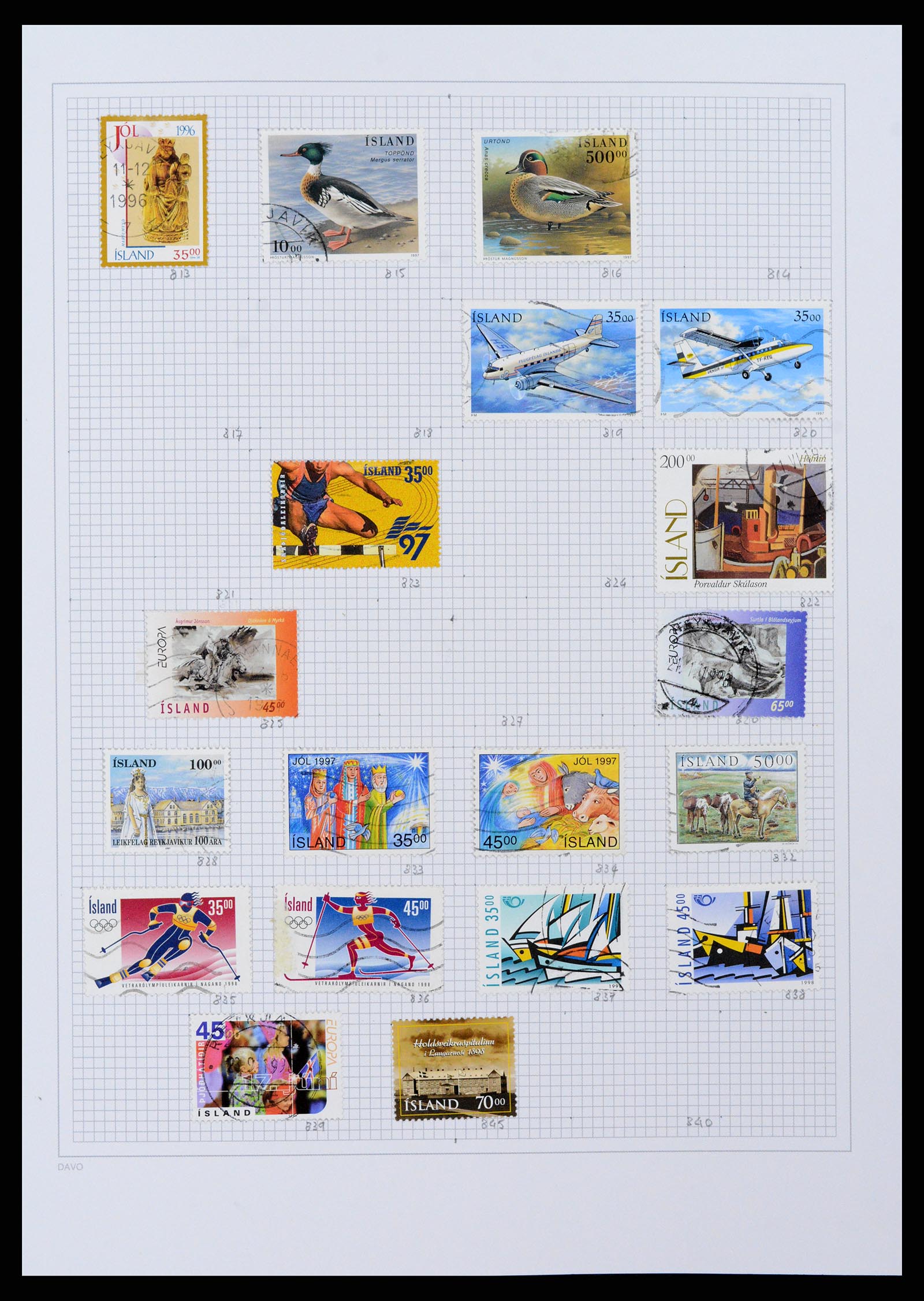 38172 0031 - Postzegelverzameling 38172 IJsland 1876-2013.
