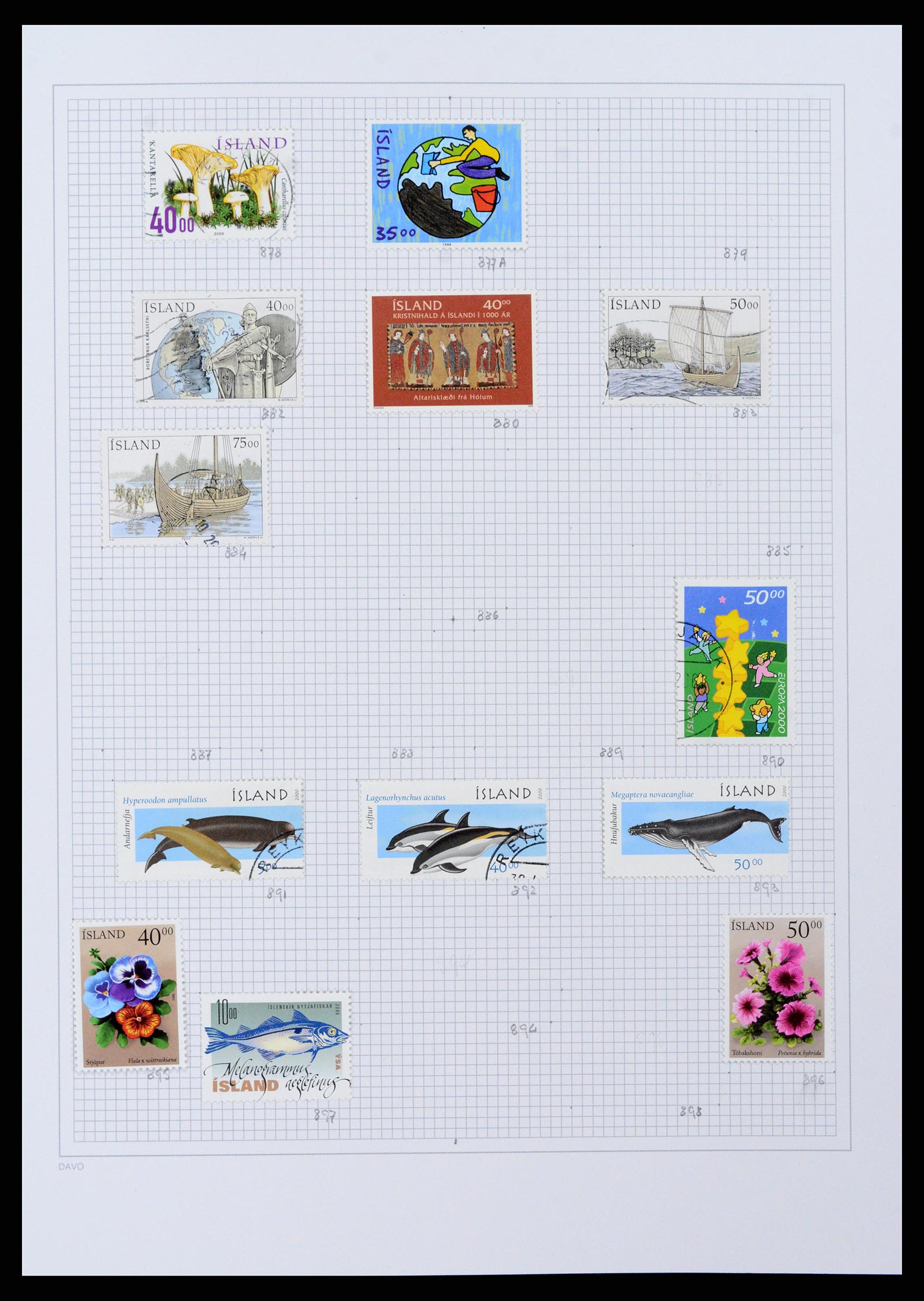 38172 0034 - Postzegelverzameling 38172 IJsland 1876-2013.