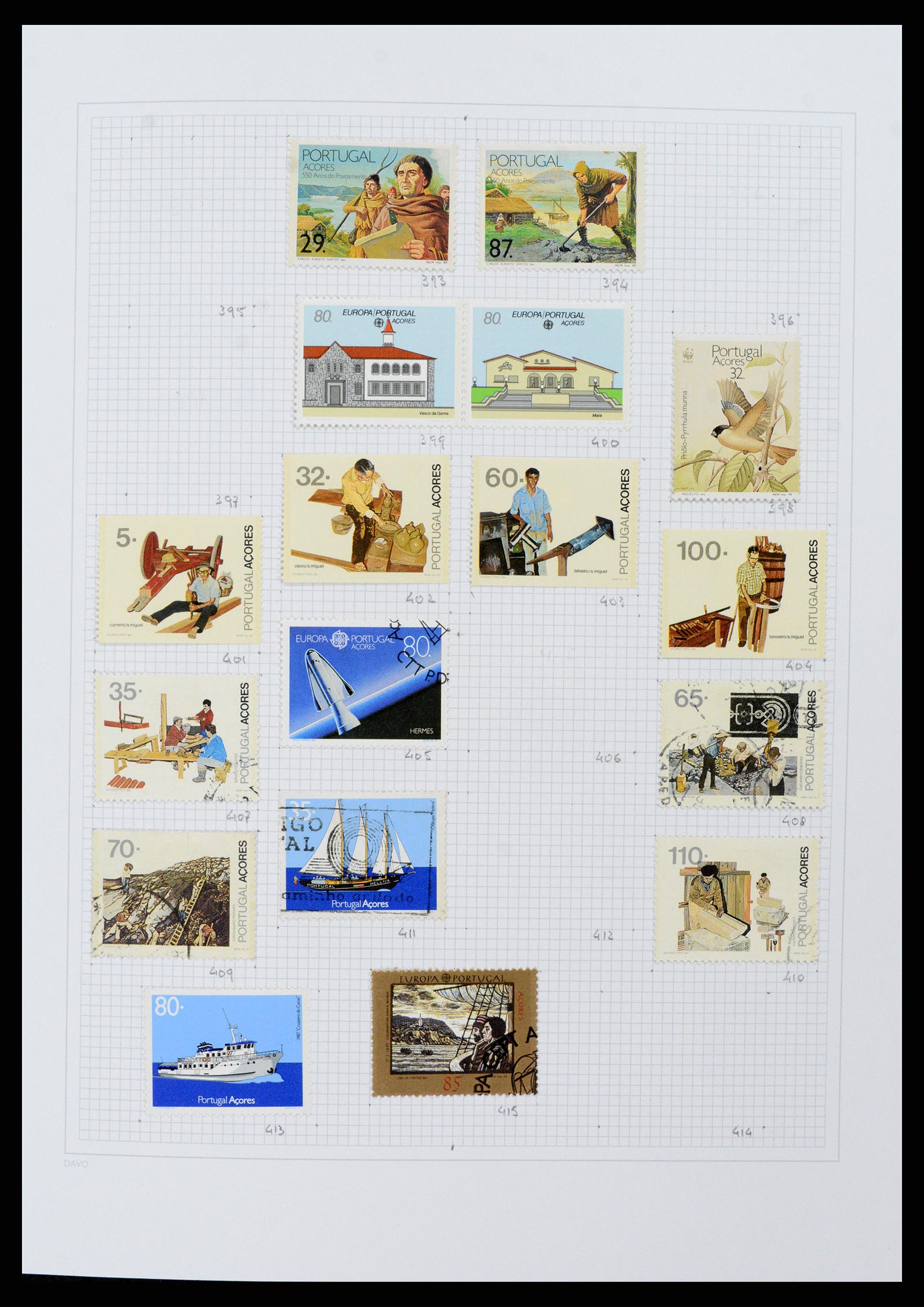 38173 0015 - Postzegelverzameling 38173 Azoren en Madeira 1870-2018.