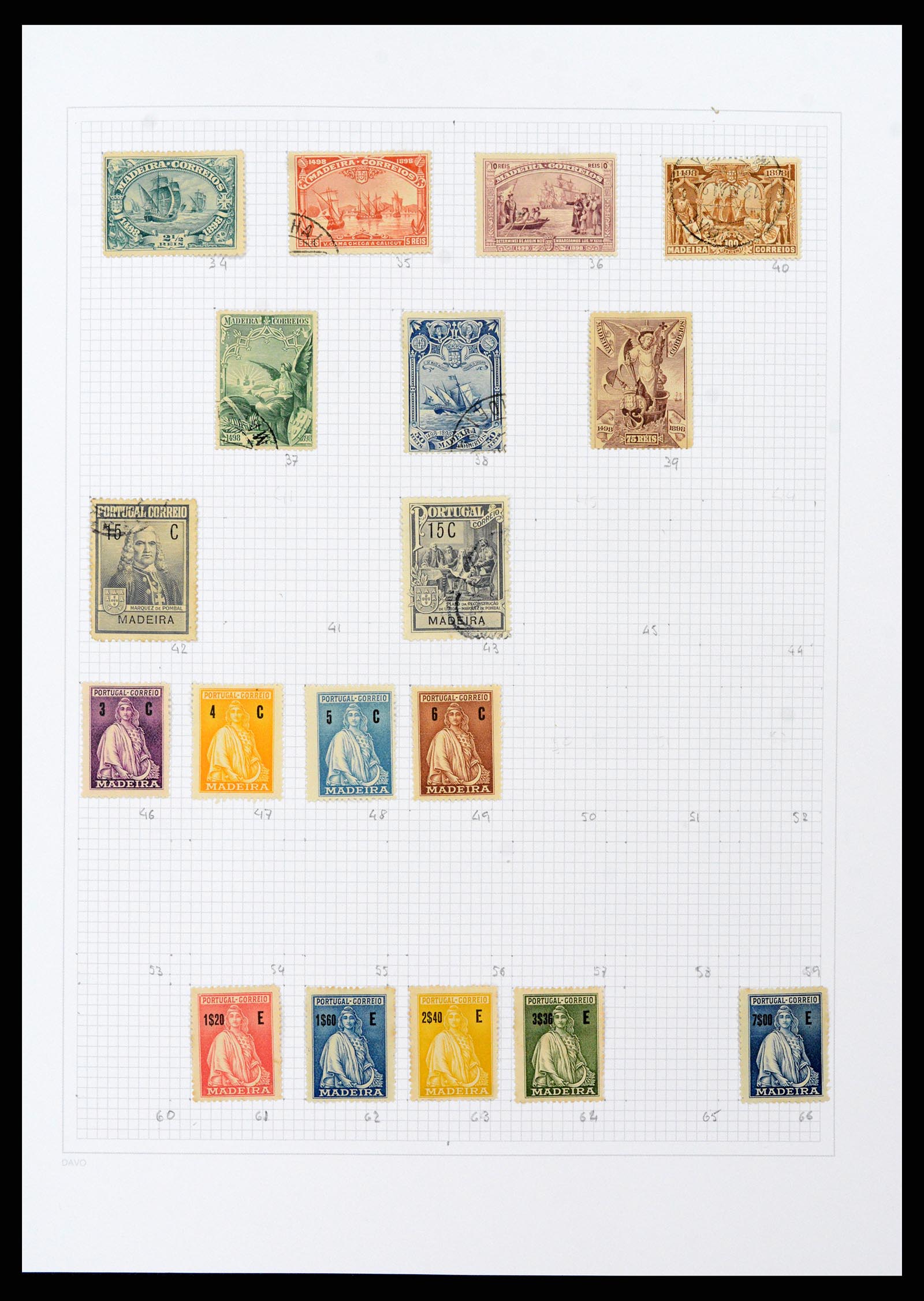 38173 0051 - Stamp collection 38173 Azores and Madeira 1870-2018.