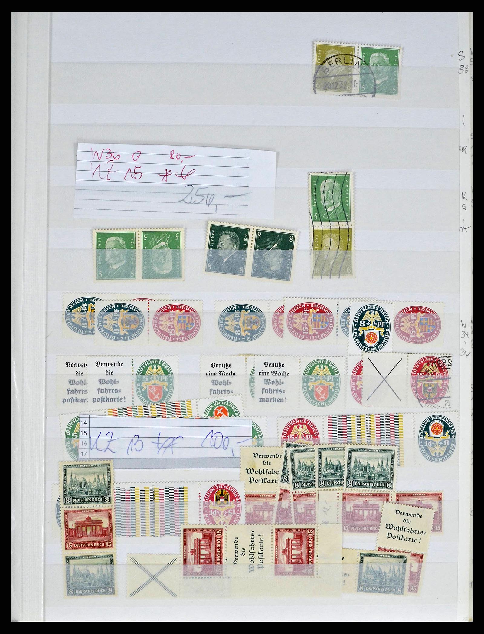 38184 0005 - Postzegelverzameling 38184 Duitse Rijk combinaties 1915-1941.