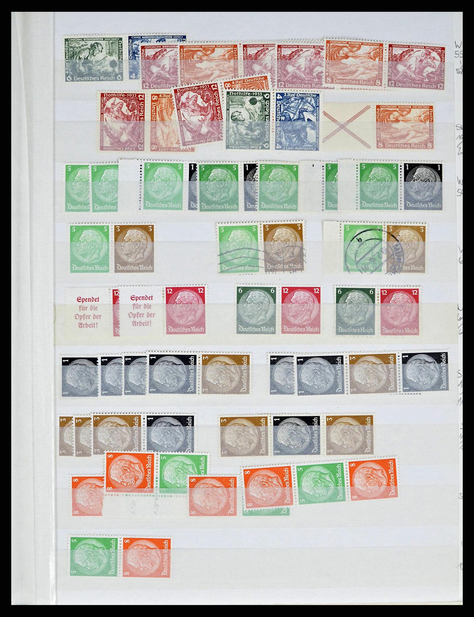 38184 0006 - Stamp collection 38184 German Reich combinations 1915-1941.