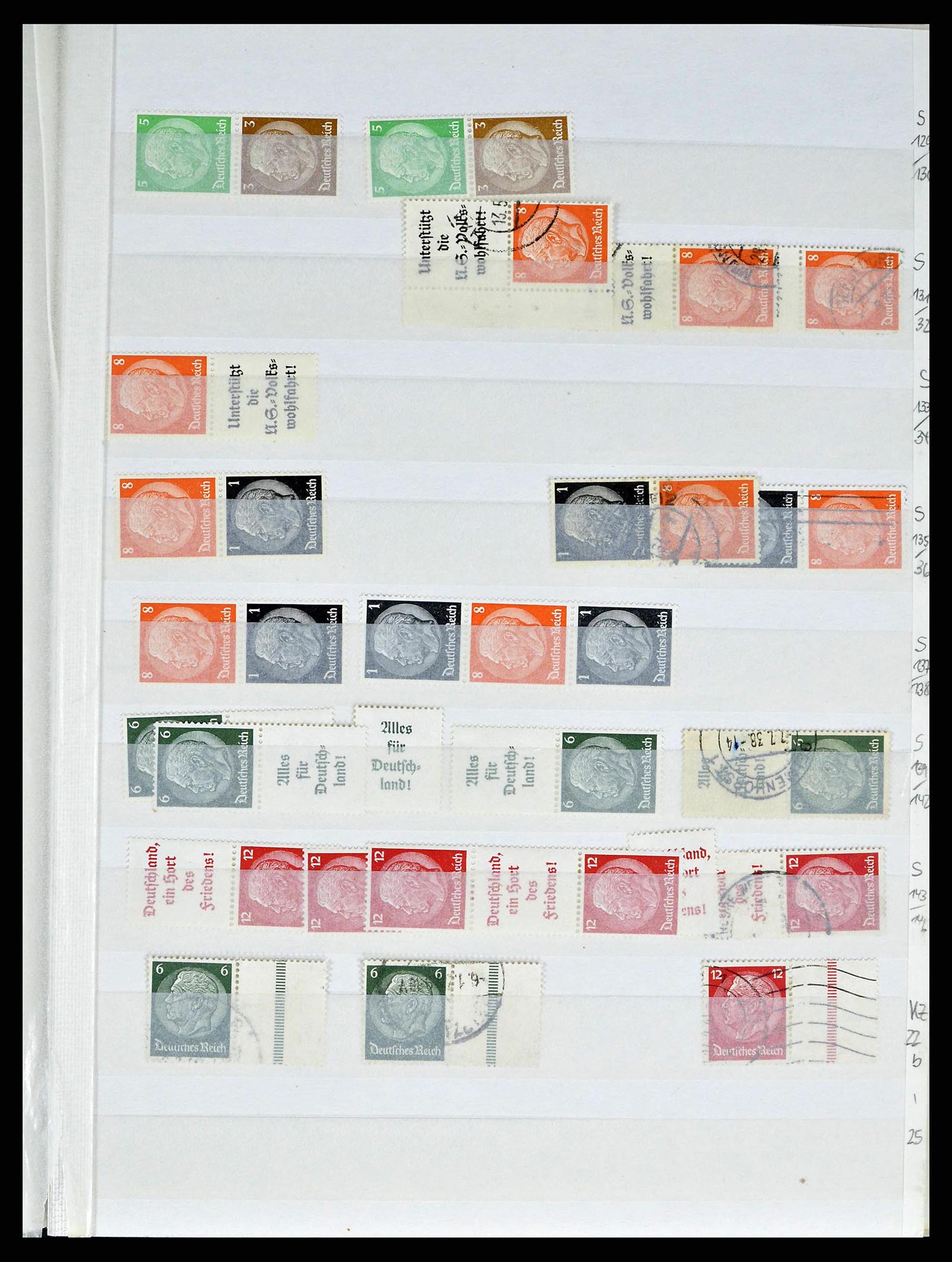 38184 0009 - Stamp collection 38184 German Reich combinations 1915-1941.