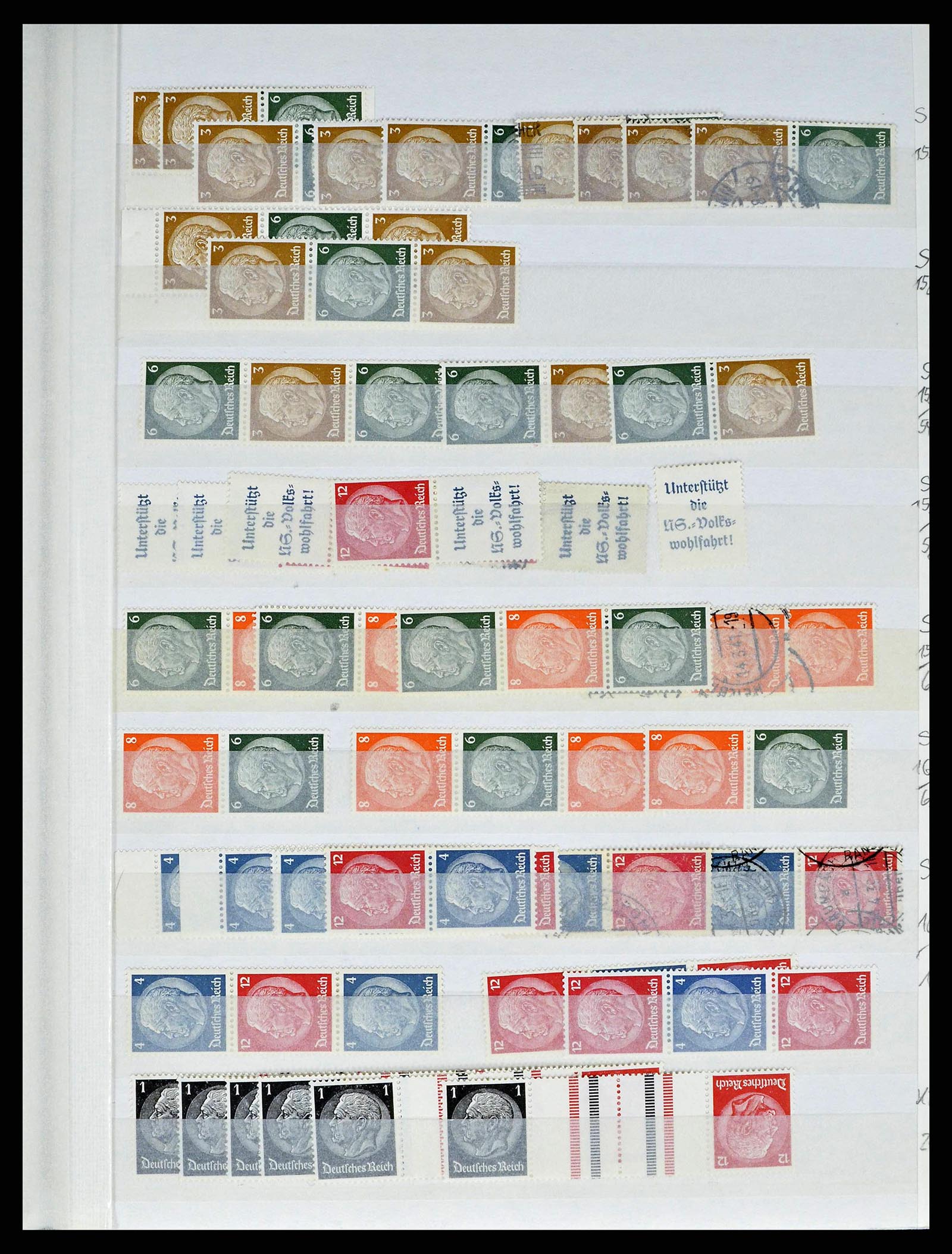 38184 0010 - Stamp collection 38184 German Reich combinations 1915-1941.