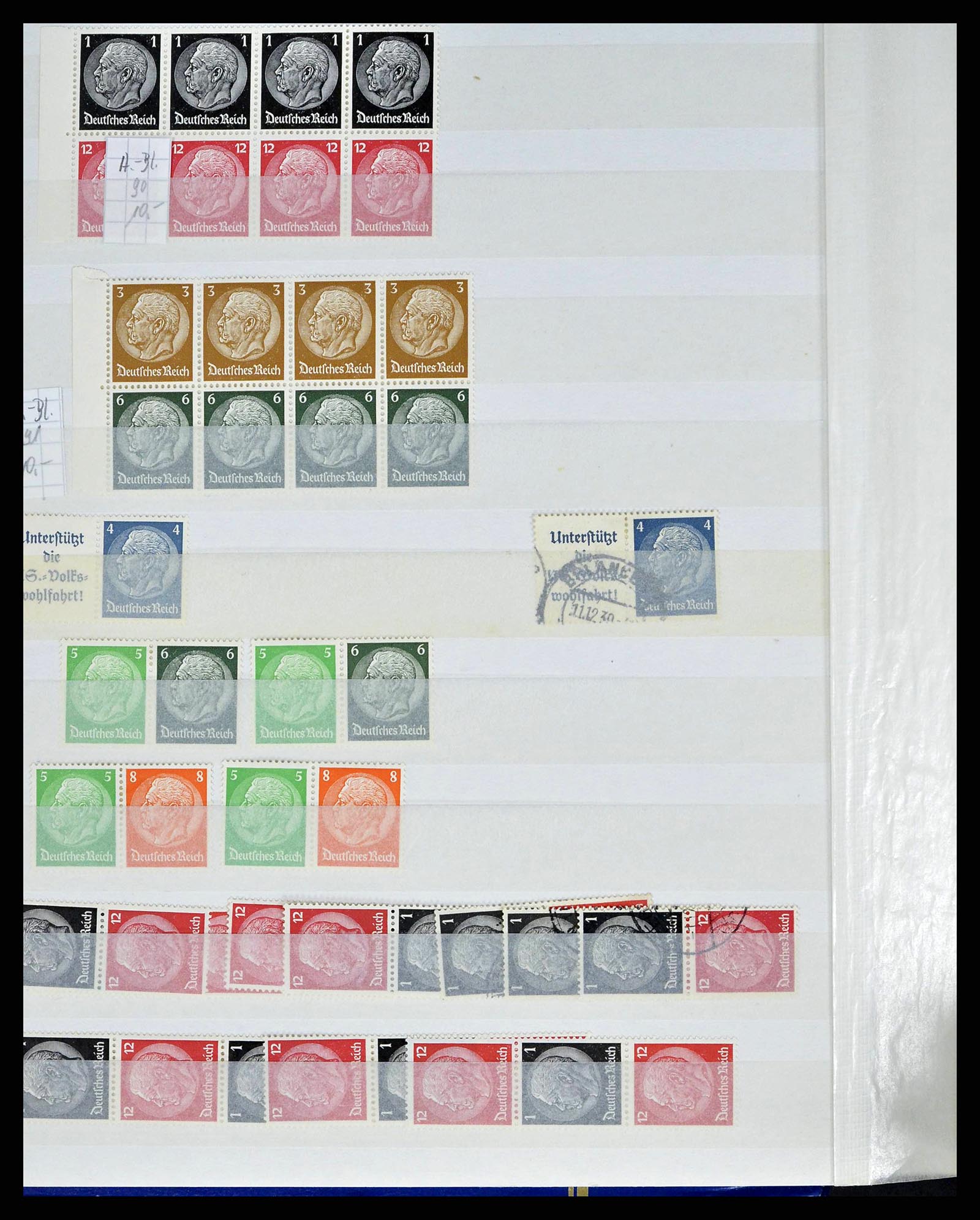 38184 0011 - Stamp collection 38184 German Reich combinations 1915-1941.