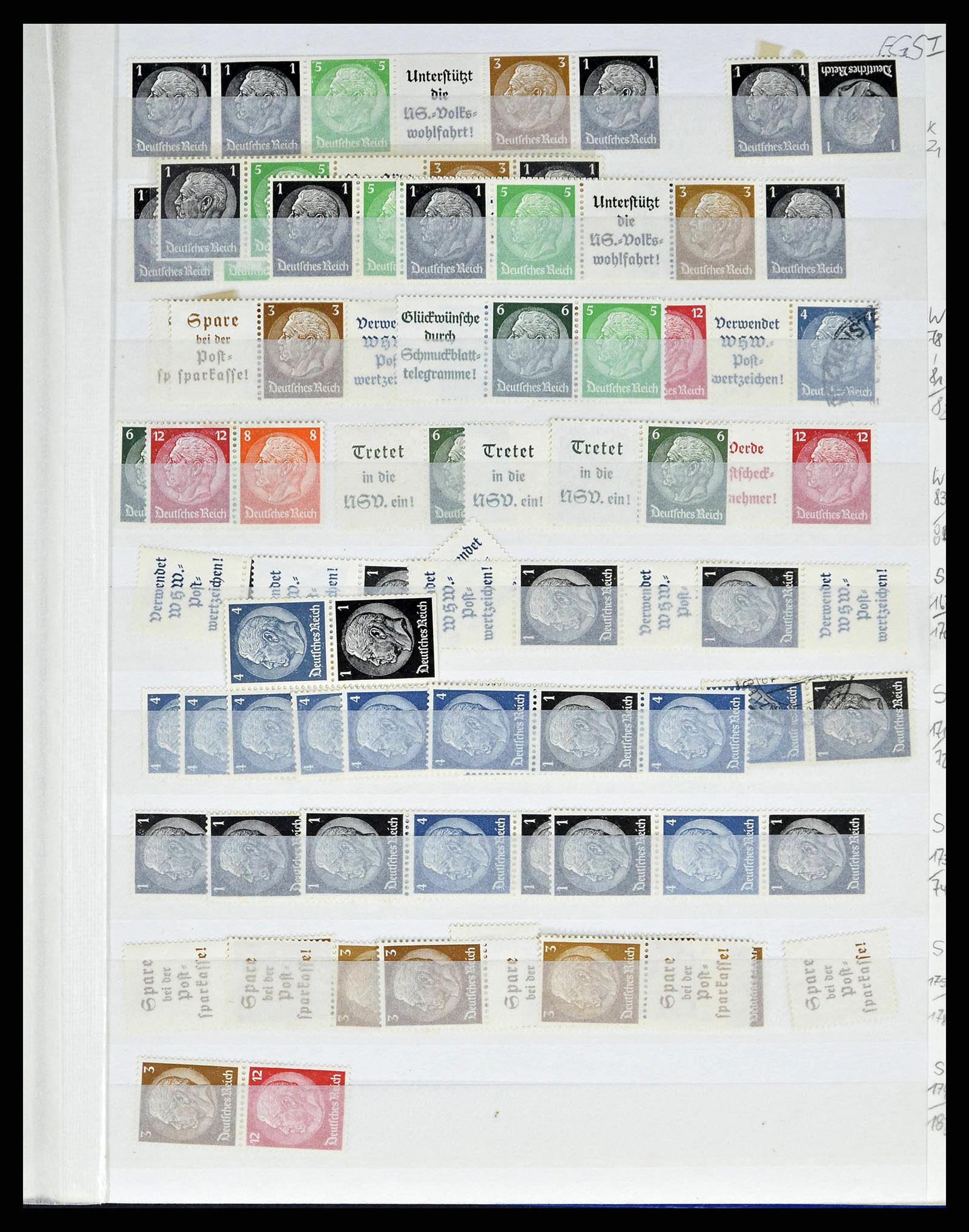 38184 0013 - Stamp collection 38184 German Reich combinations 1915-1941.