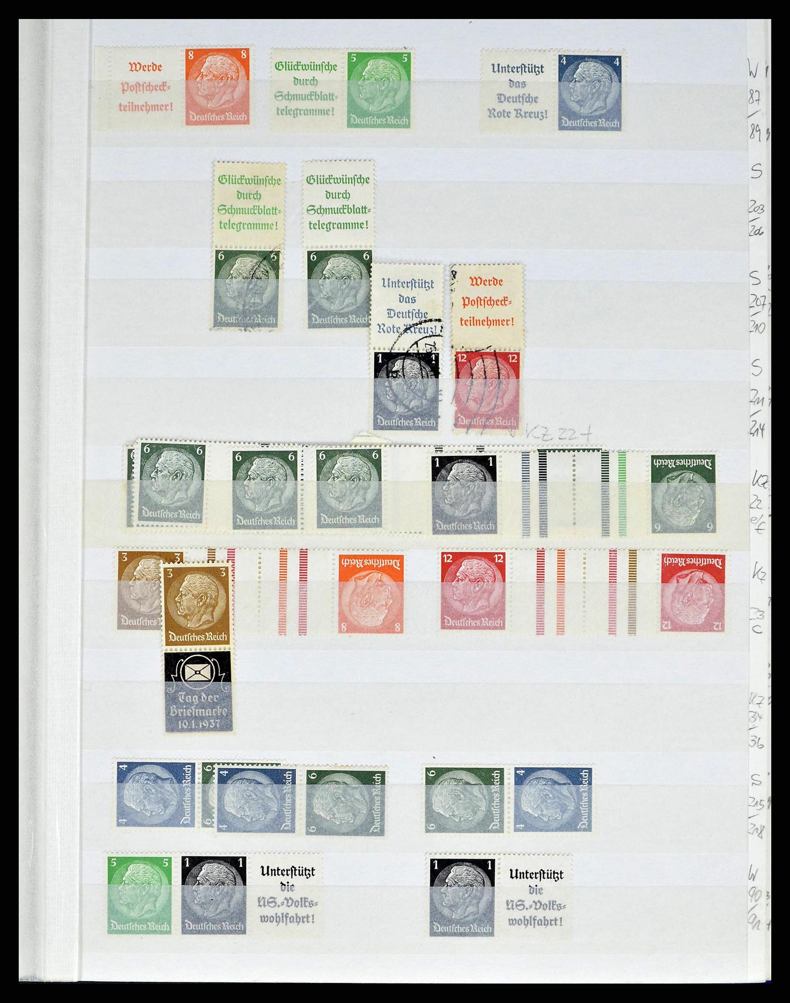 38184 0014 - Stamp collection 38184 German Reich combinations 1915-1941.