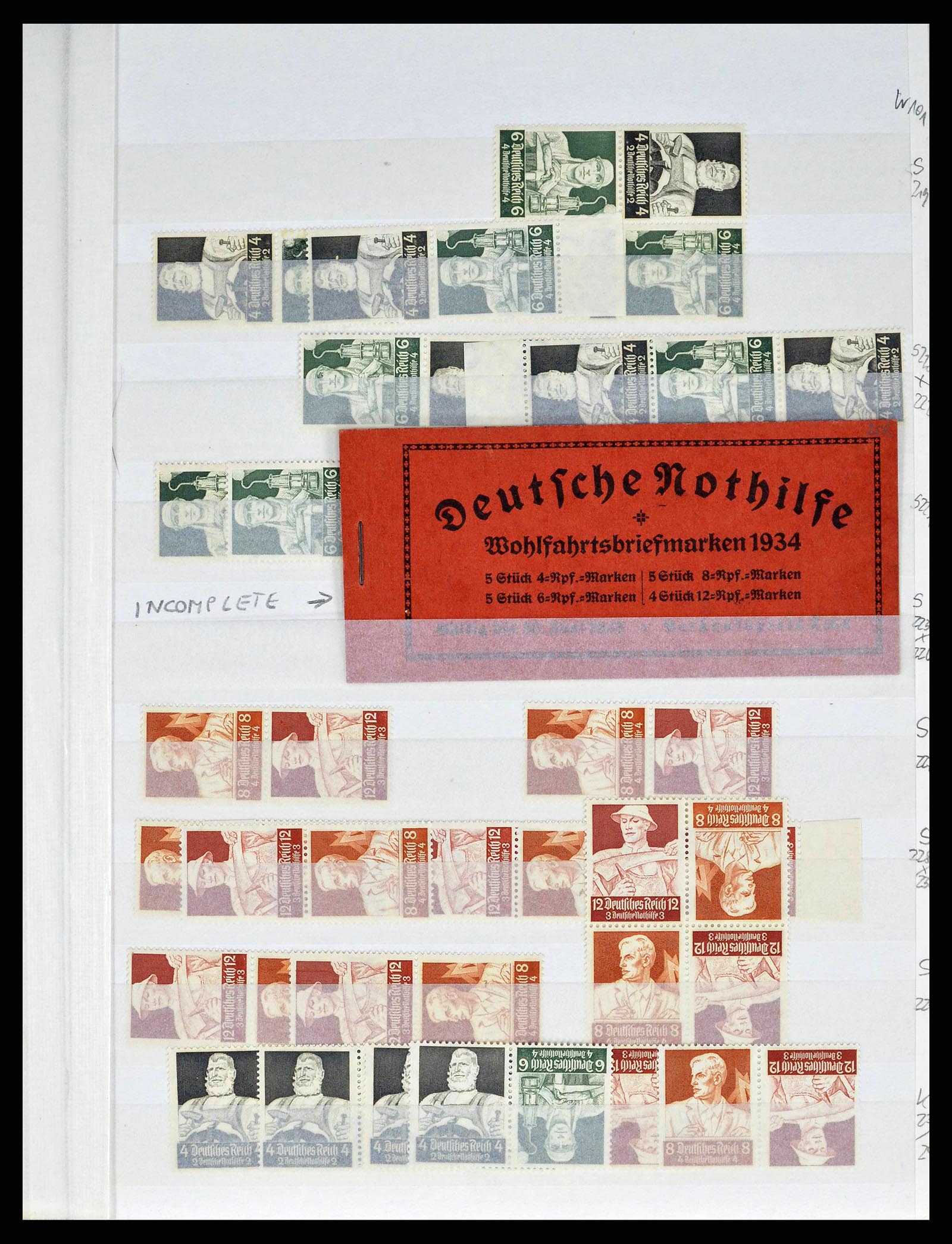 38184 0017 - Stamp collection 38184 German Reich combinations 1915-1941.