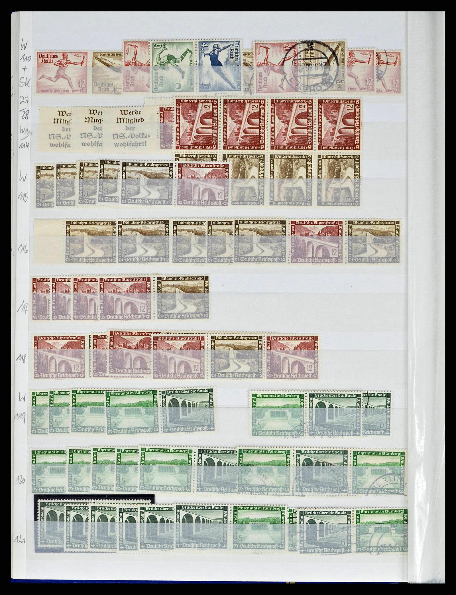 38184 0020 - Stamp collection 38184 German Reich combinations 1915-1941.
