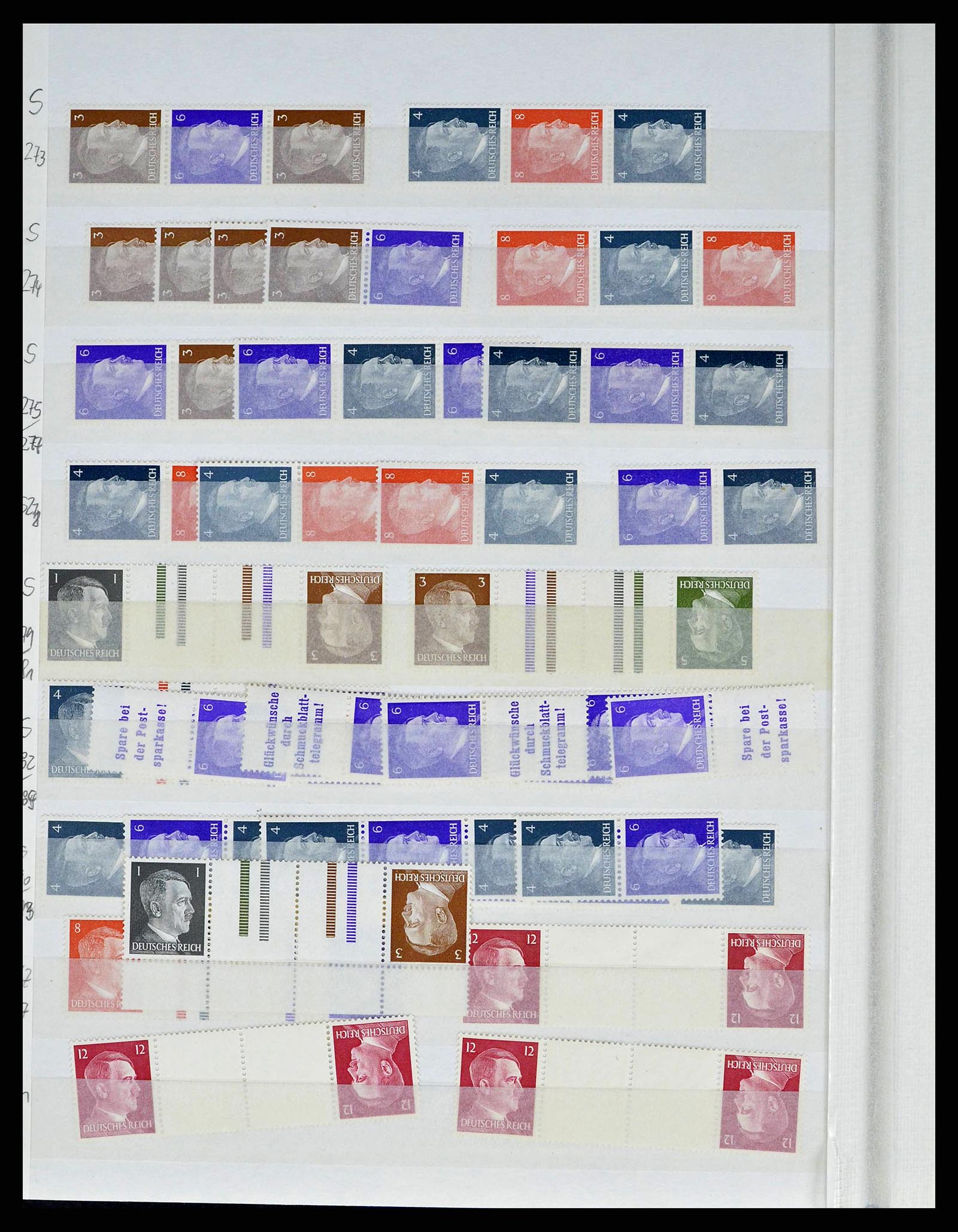 38184 0028 - Stamp collection 38184 German Reich combinations 1915-1941.