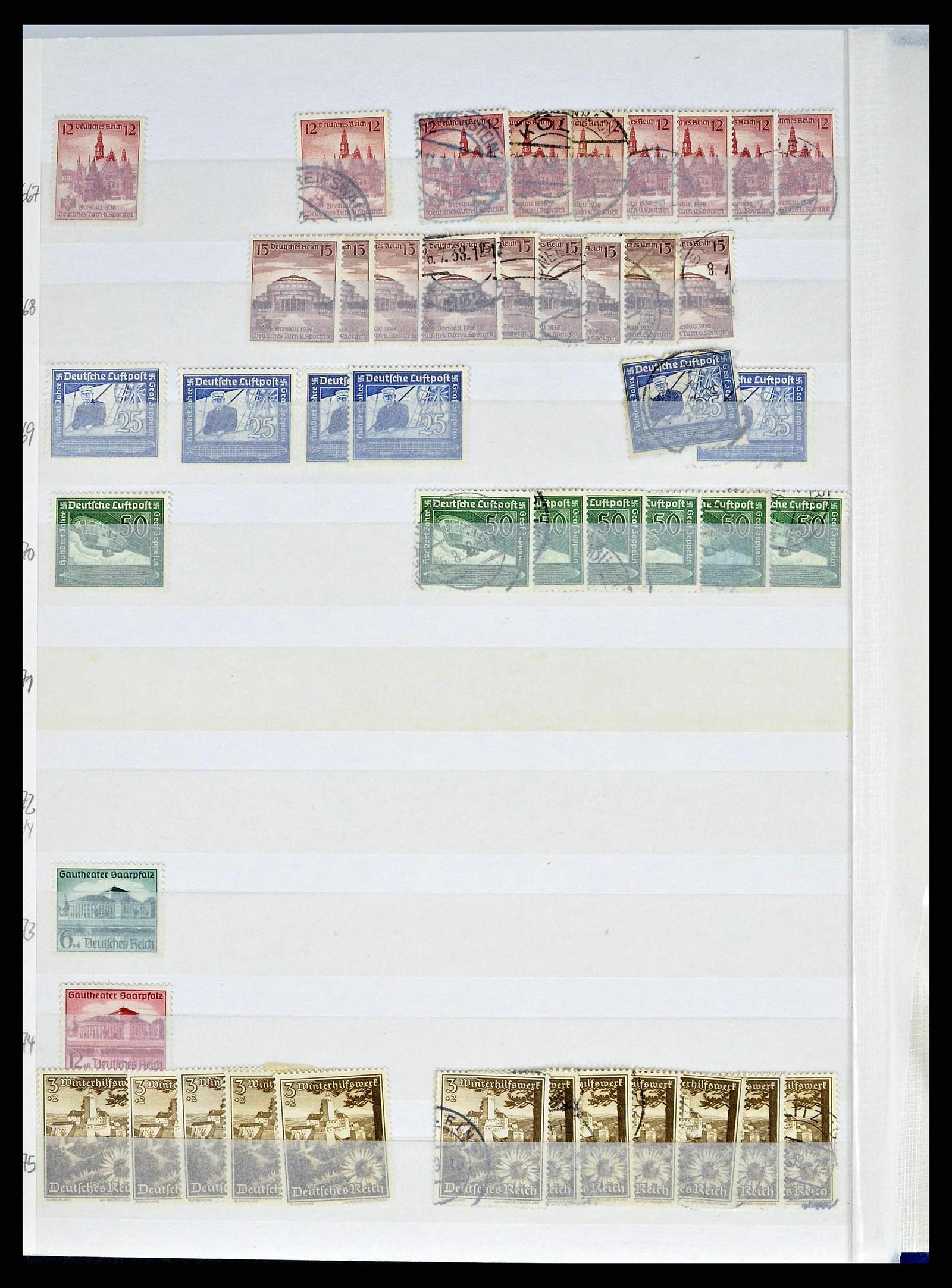 38184 0050 - Stamp collection 38184 German Reich combinations 1915-1941.