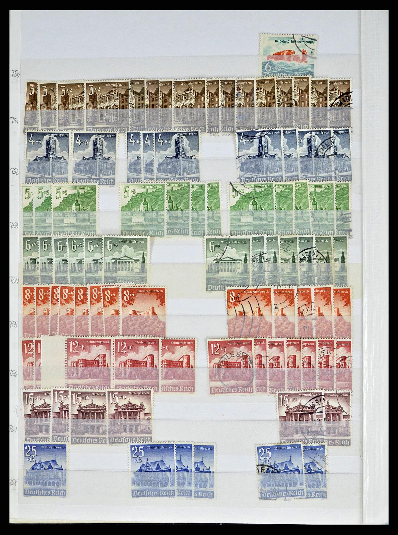 38184 0057 - Stamp collection 38184 German Reich combinations 1915-1941.
