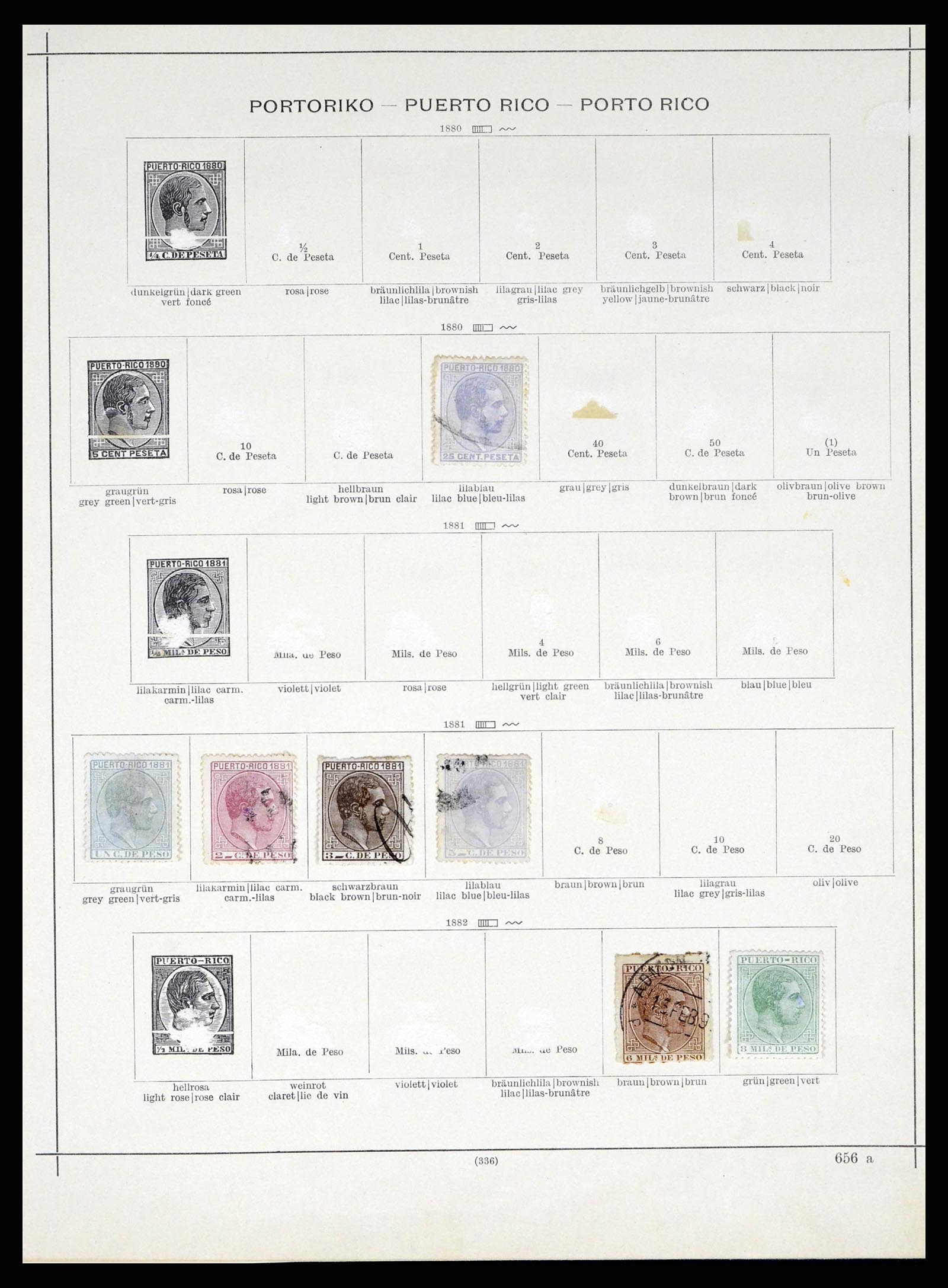 38191 0002 - Postzegelverzameling 38191 Puerto Rico 1855-1900.